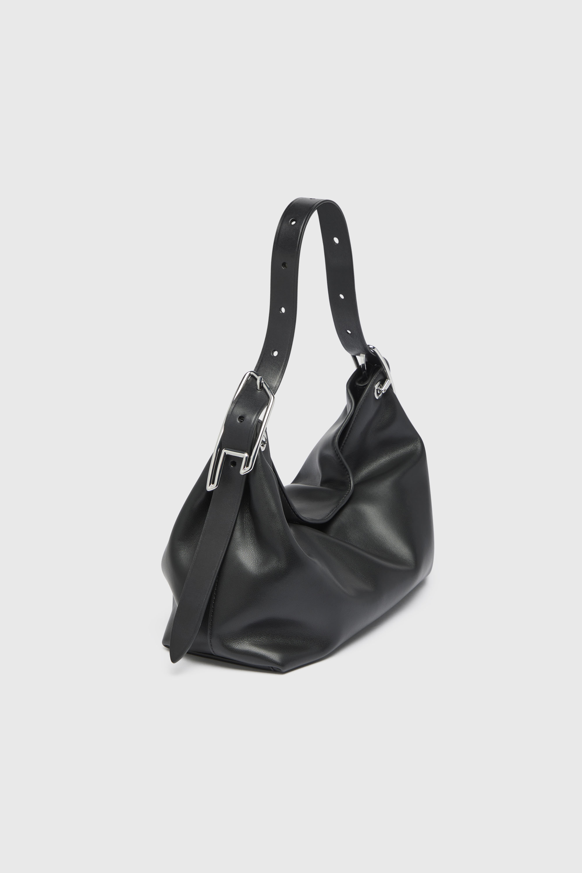 Diesel - D-LINE HOBO S, D-Line-Sac &agrave; bandouli&egrave;re en cuir Femme in Noir - 1