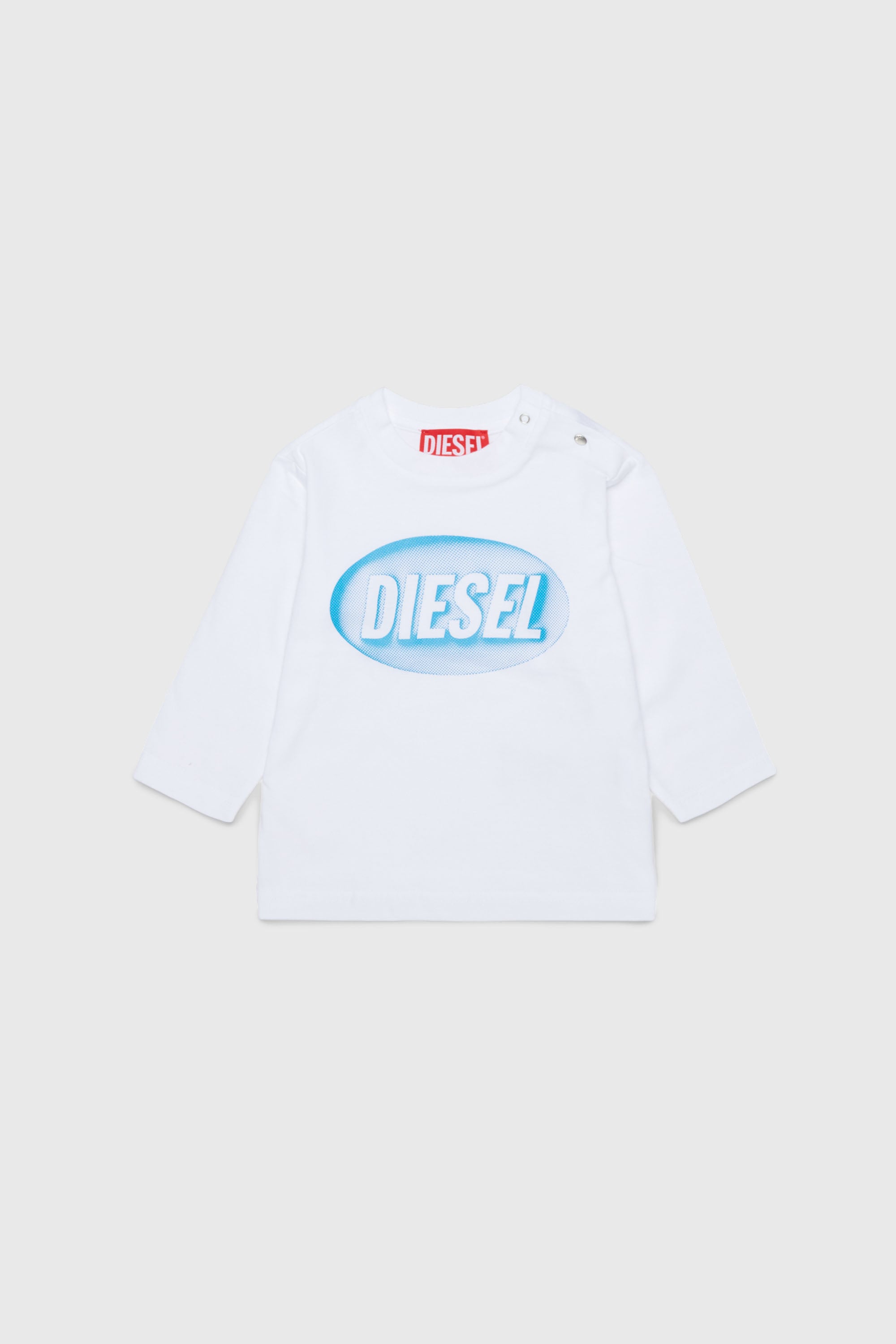 Diesel - TELMB, T-shirt en coton avec imprim&eacute; logo Homme in Blanc - 1