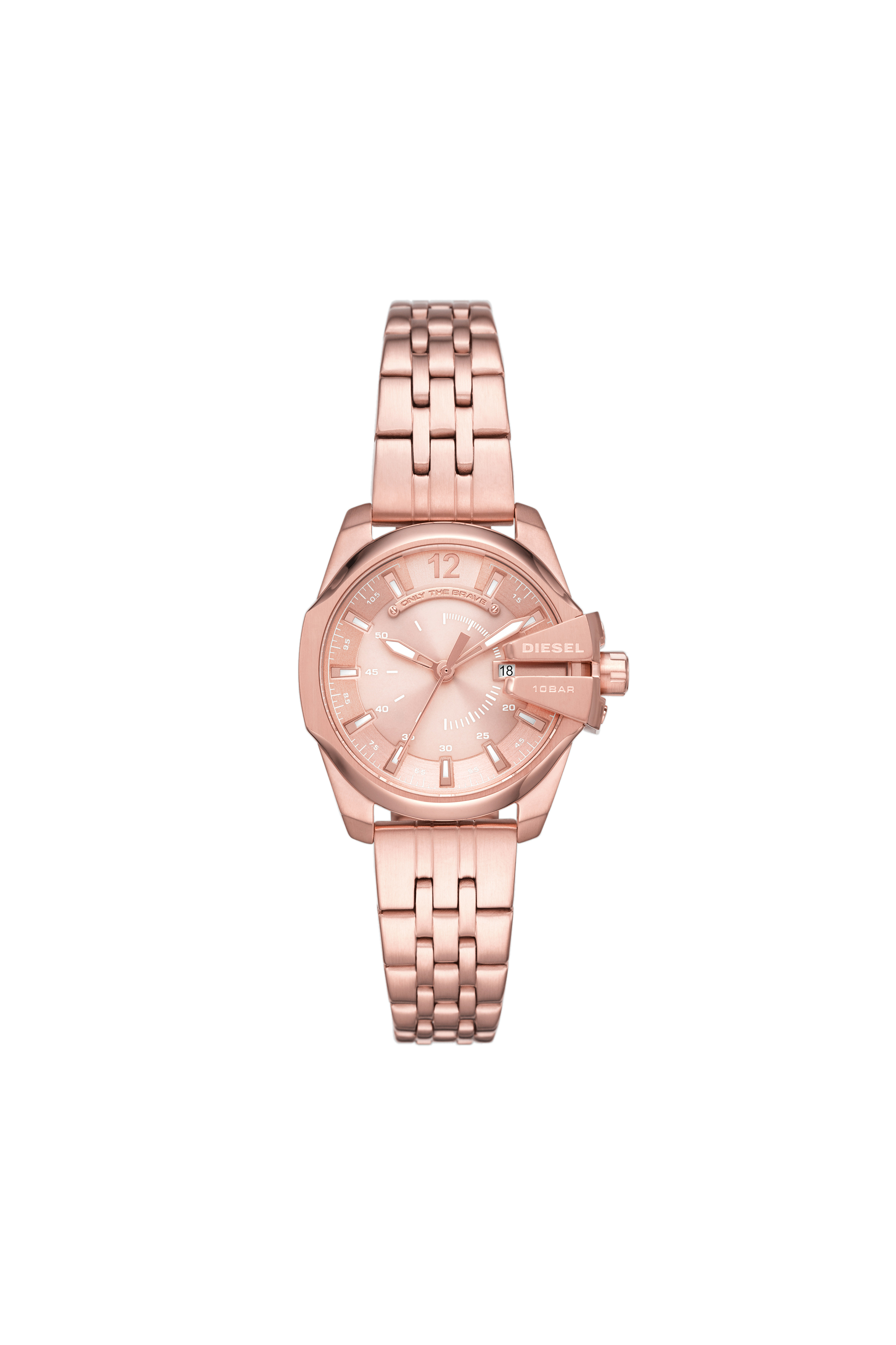Diesel - DZ5602, Montre Baby Chief à trois aiguilles avec date en acier inoxydable or rose Femme in Rose - 1