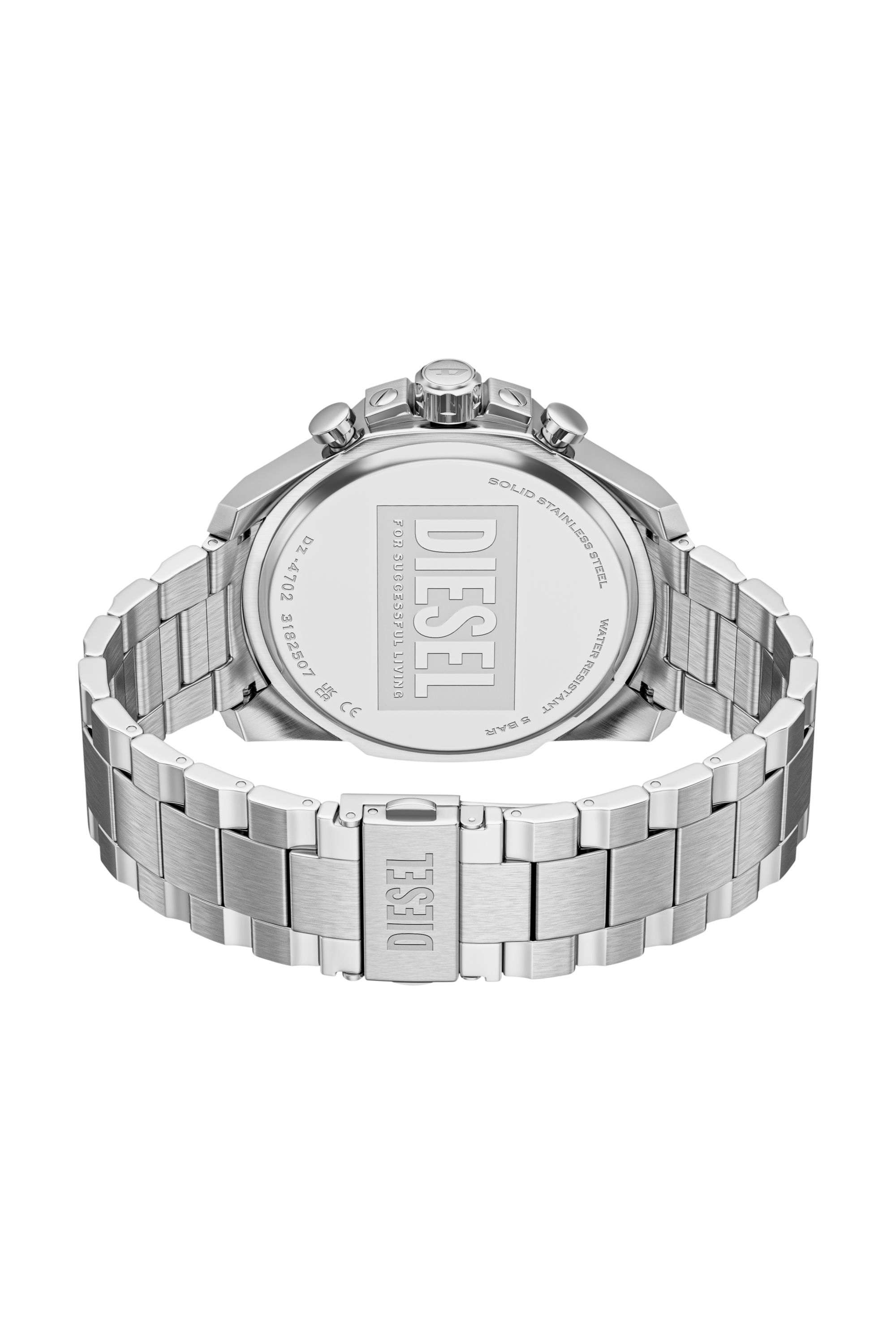 Diesel - DZ4702 WATCH, Montre Mega Chief Slim en acier inoxydable Homme in Gris argent&eacute; - 5