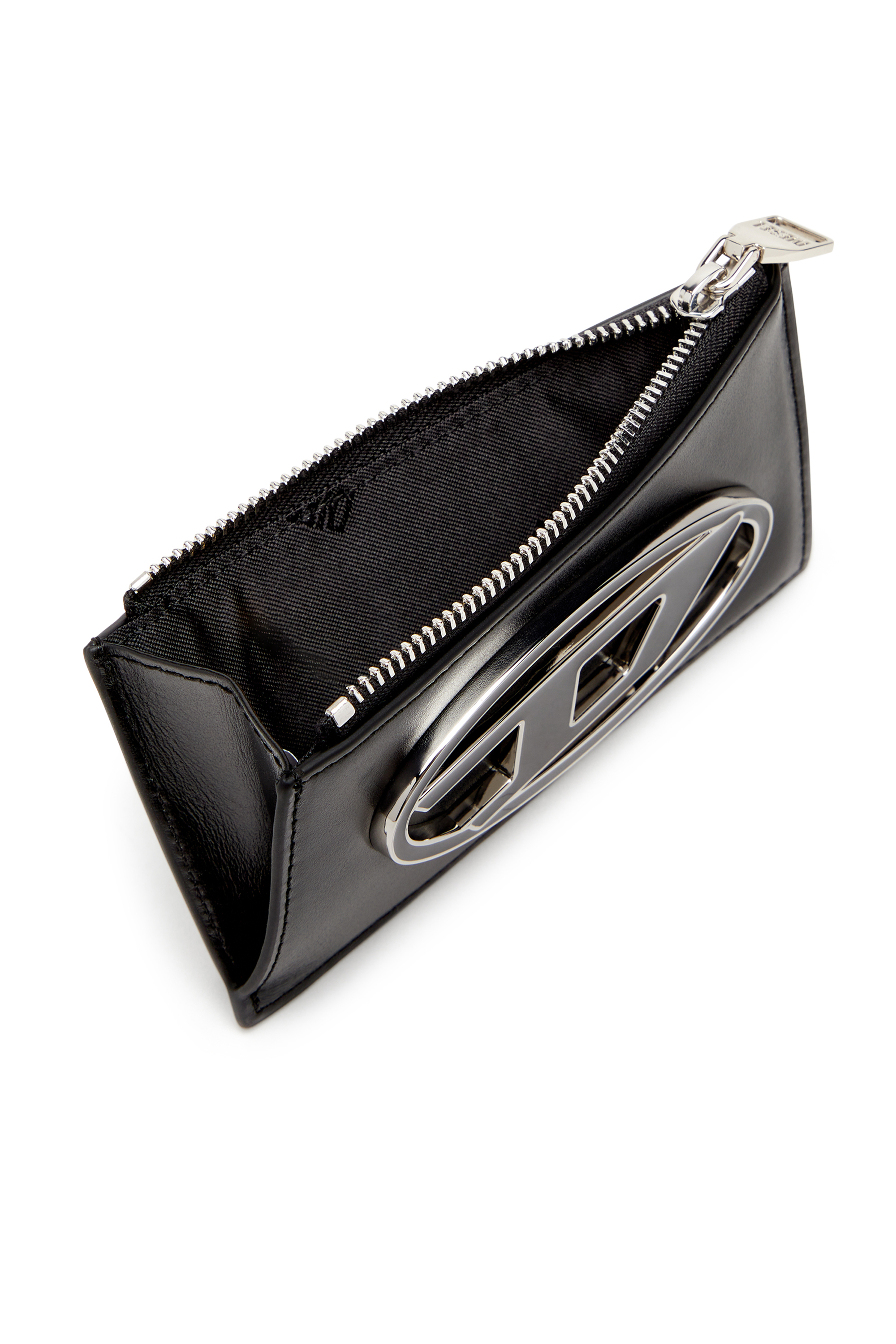 Diesel - 1DR CARD HOLDER III, Woman's Flat card holder in nappa leather in Black - 3