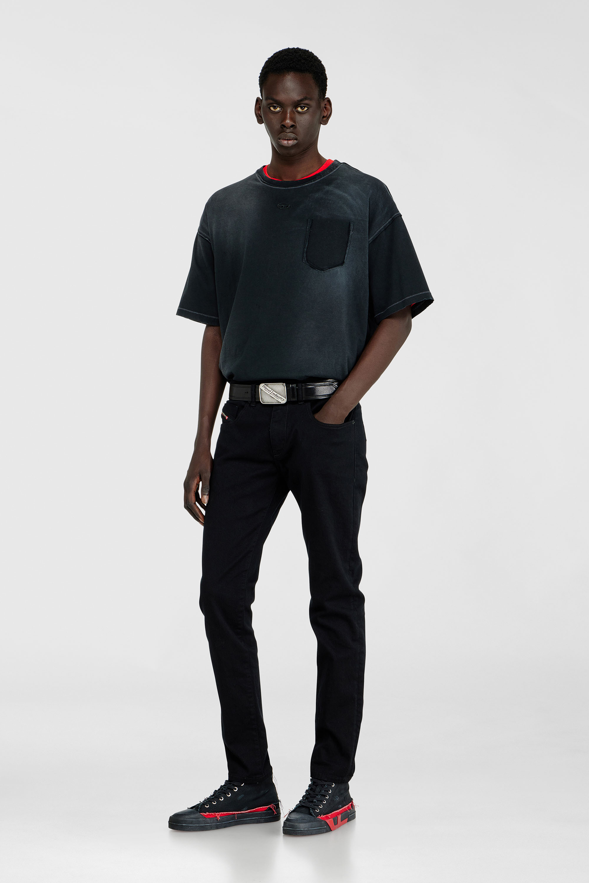 Diesel - Slim Jeans 2019 D-Strukt 069YP Homme, Noir/Gris fonc&eacute; - Image 1