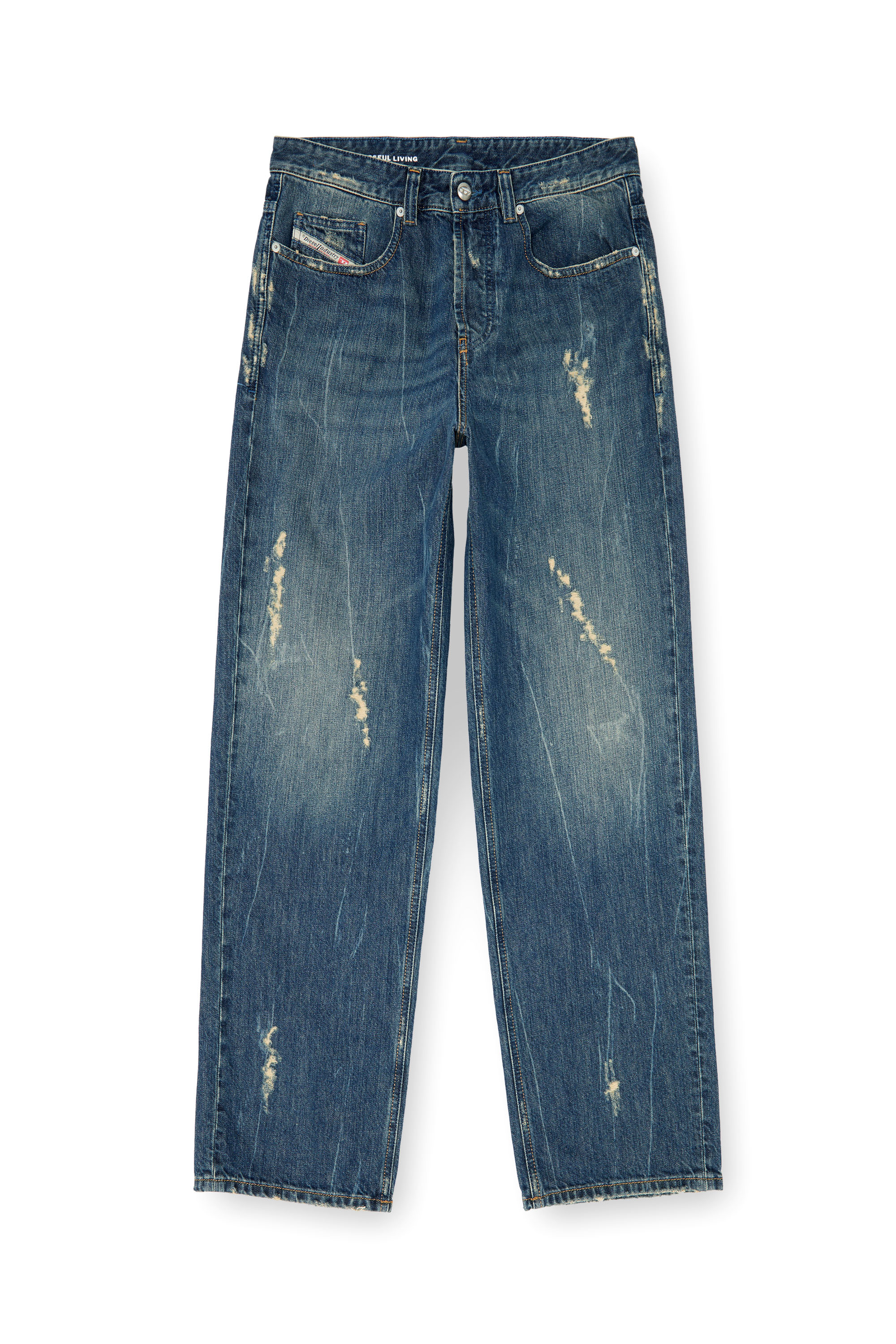Diesel - Relaxed Jeans 2001 D-Macro 09Q28 Homme, Bleu moyen - Image 3