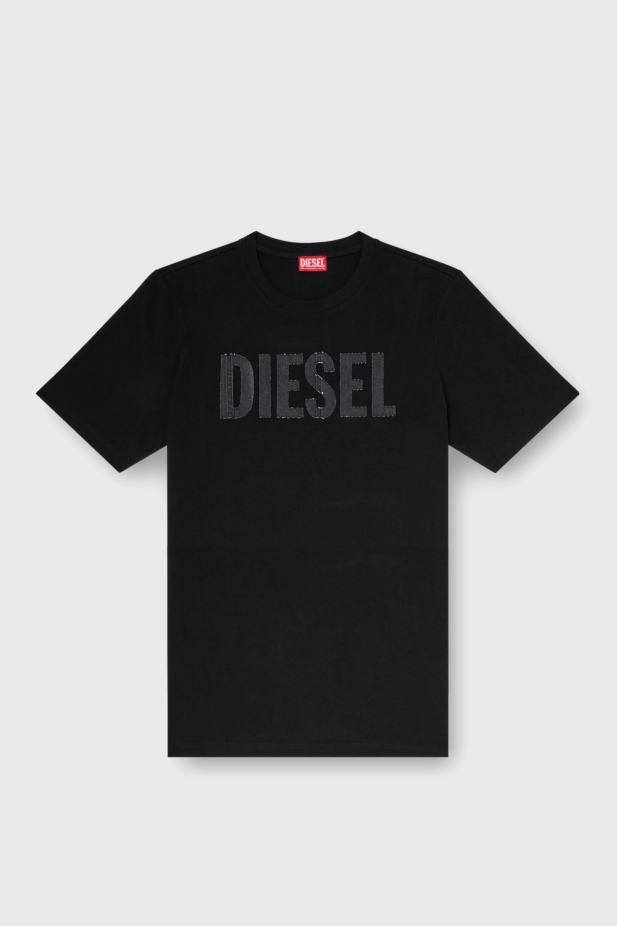 Diesel - T-JUST-APP-T92, T-shirt en coton avec imprim&eacute; logo Diesel ton sur ton Homme in Noir - 2