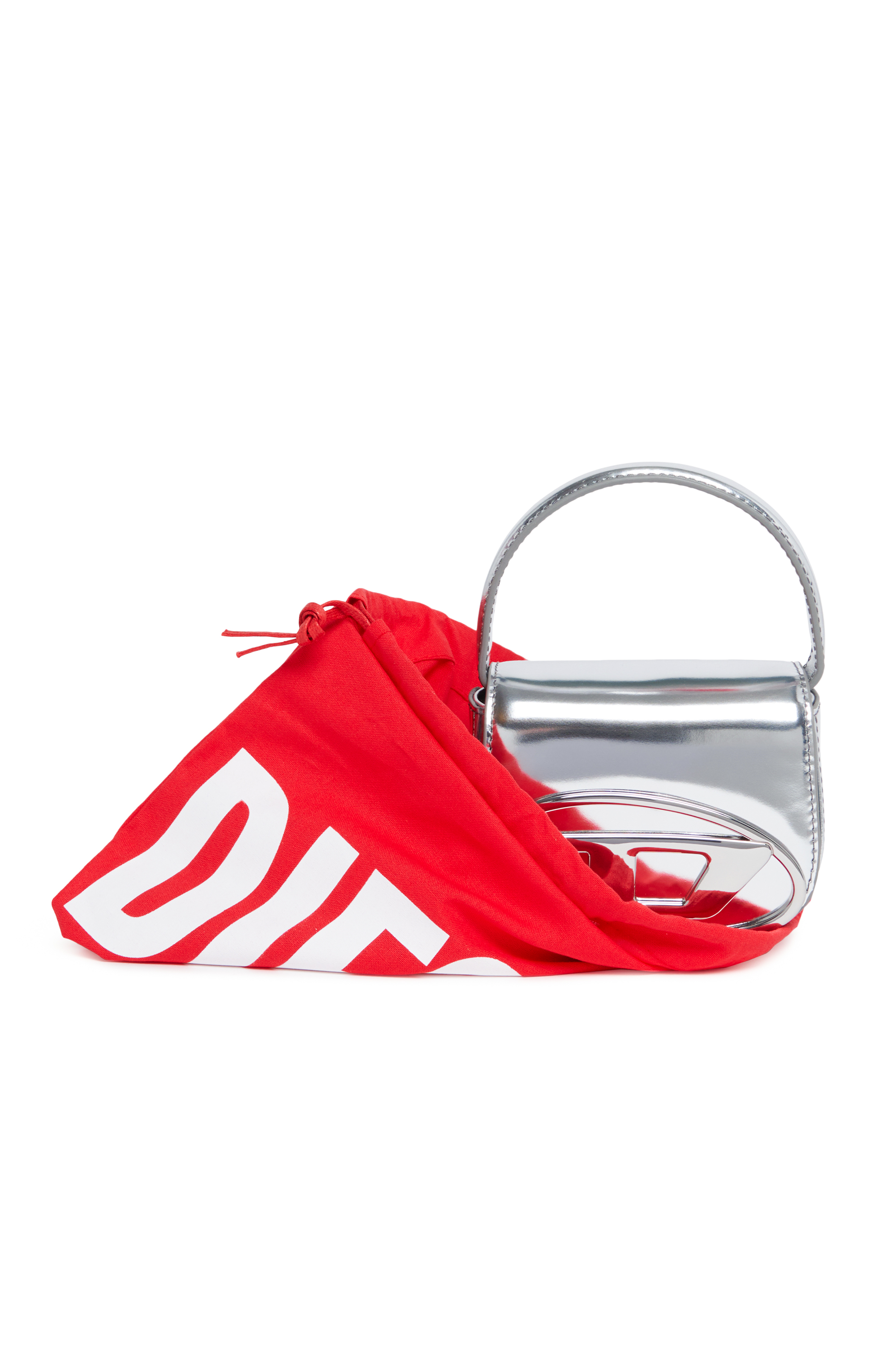 Diesel - 1DR XS, Mini sac iconique en cuir mat métallisé Femme in Gris argenté - 5