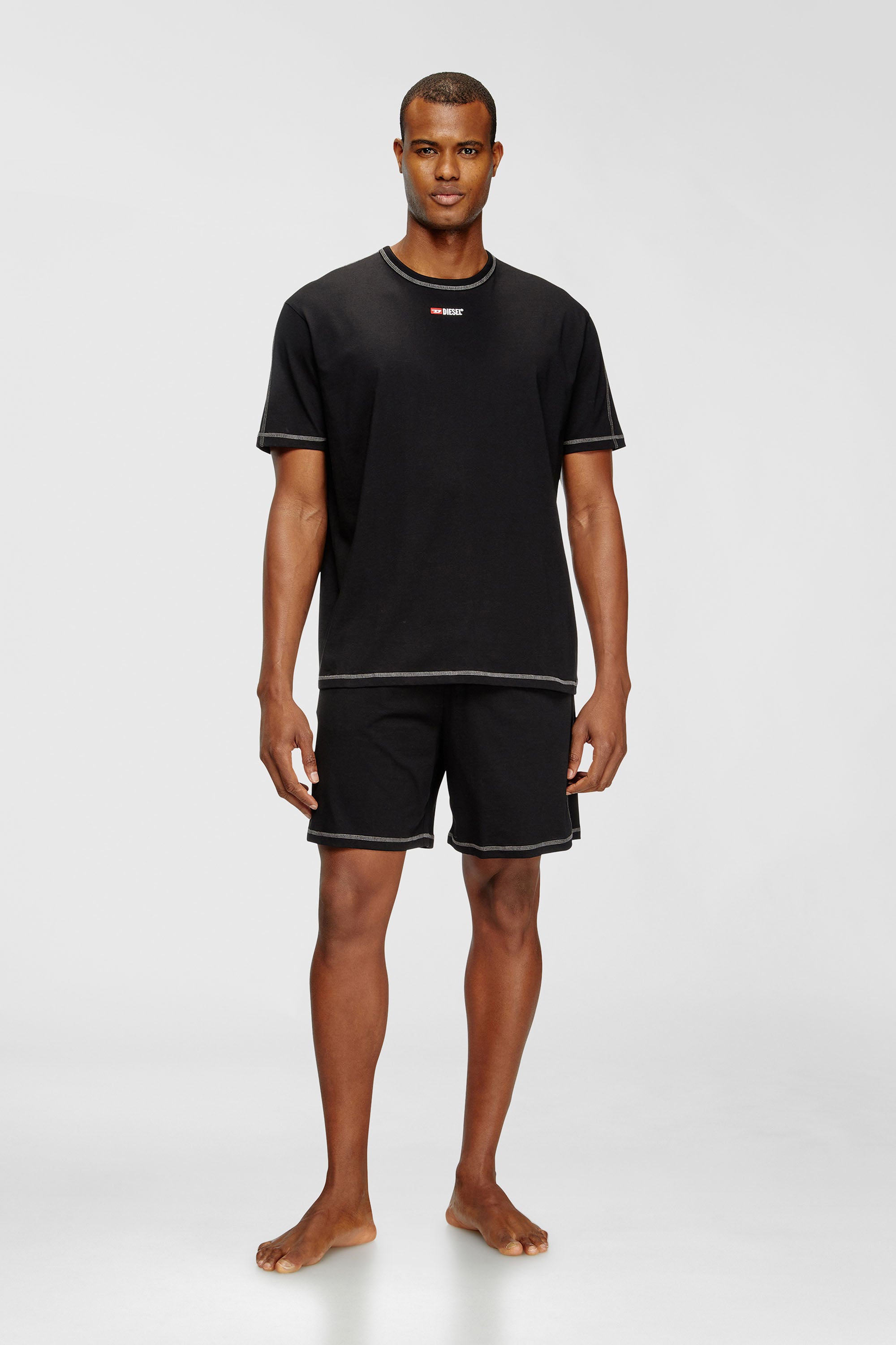 Diesel - SET-ADAM-D-CORE, Pyjama court en jersey de coton Homme in Noir - 1