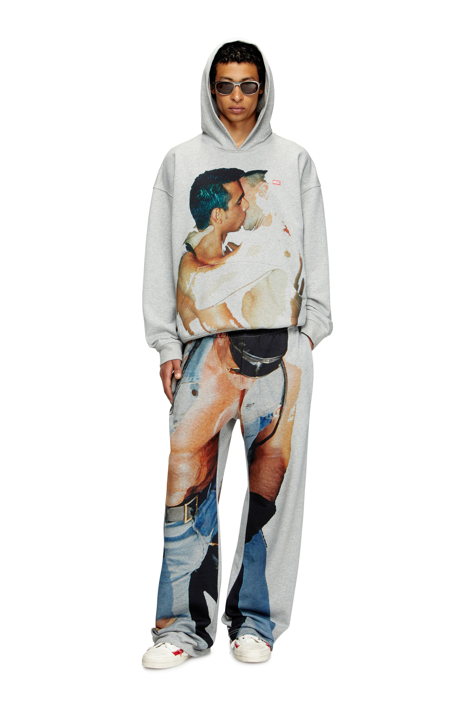 Diesel - PR-S-BOXT-HOOD-TOM25, Sweat-shirt à capuche avec imprimé graphique Mixte in Gris - 3