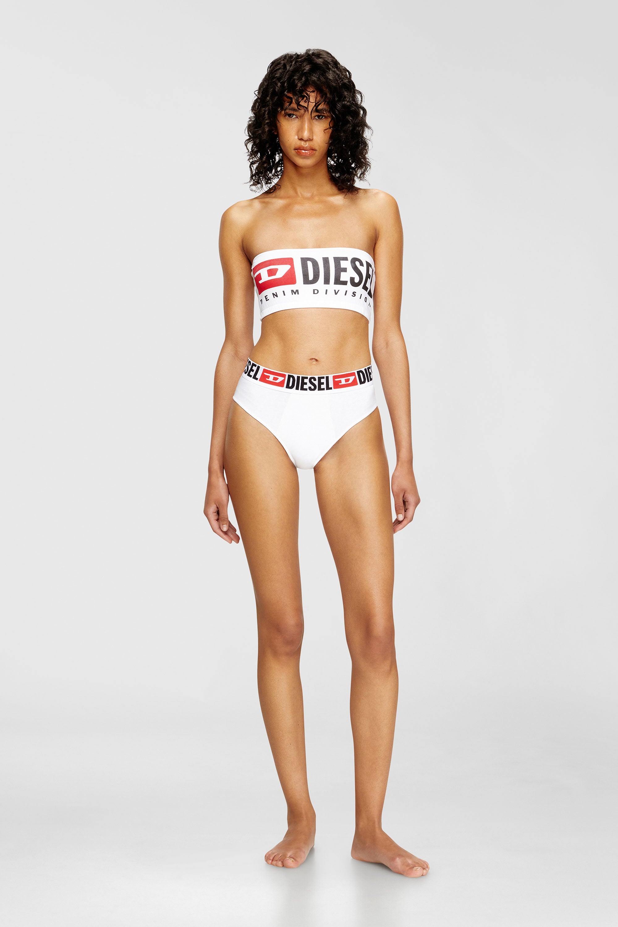 Diesel - UFSB-MELANIE, Soutien-gorge sans bretelles avec maxi logo Femme in Blanc - 1