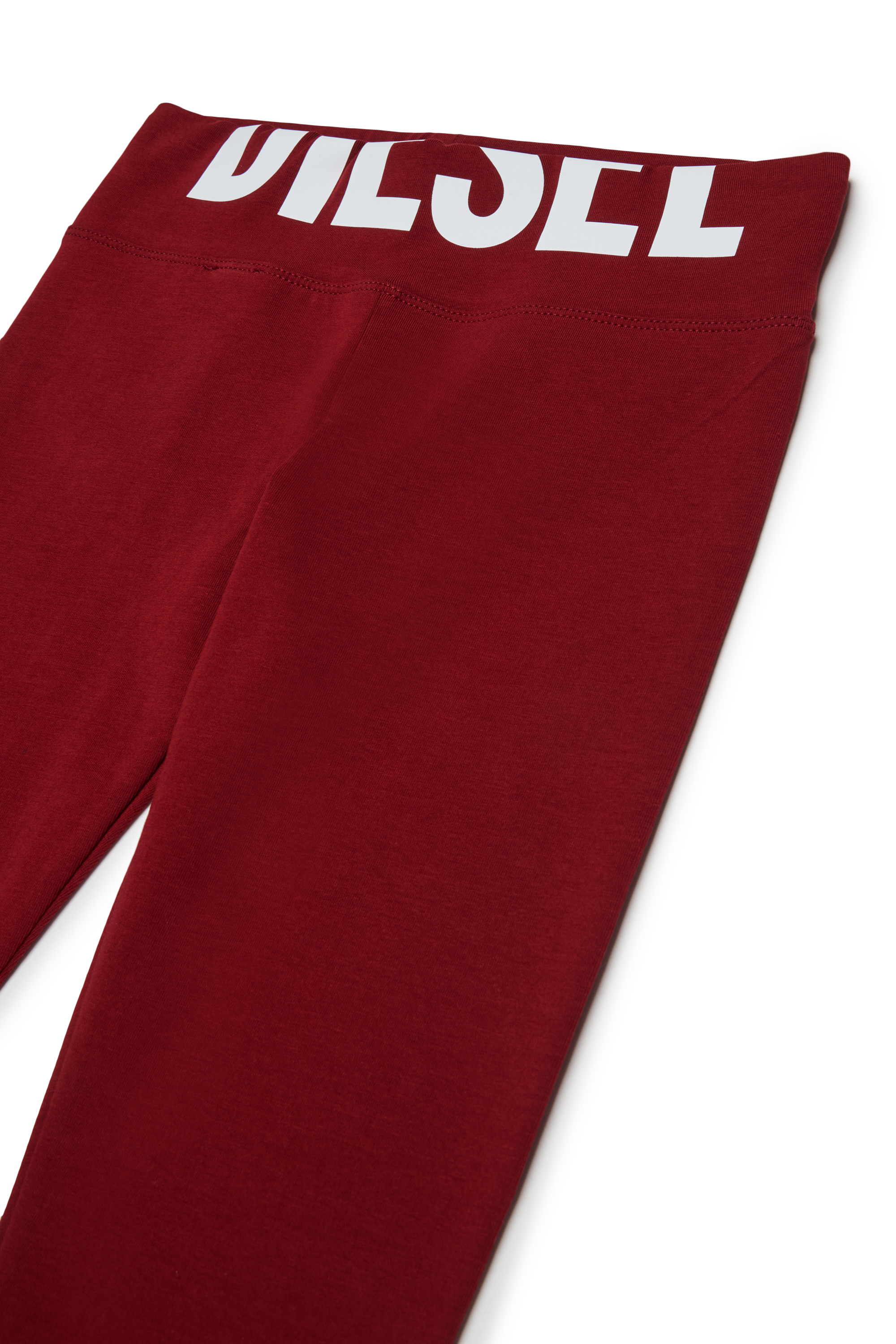 Diesel - PCEFY, Leggings en coton avec logo d&eacute;coup&eacute; Femme in Rouge - 3