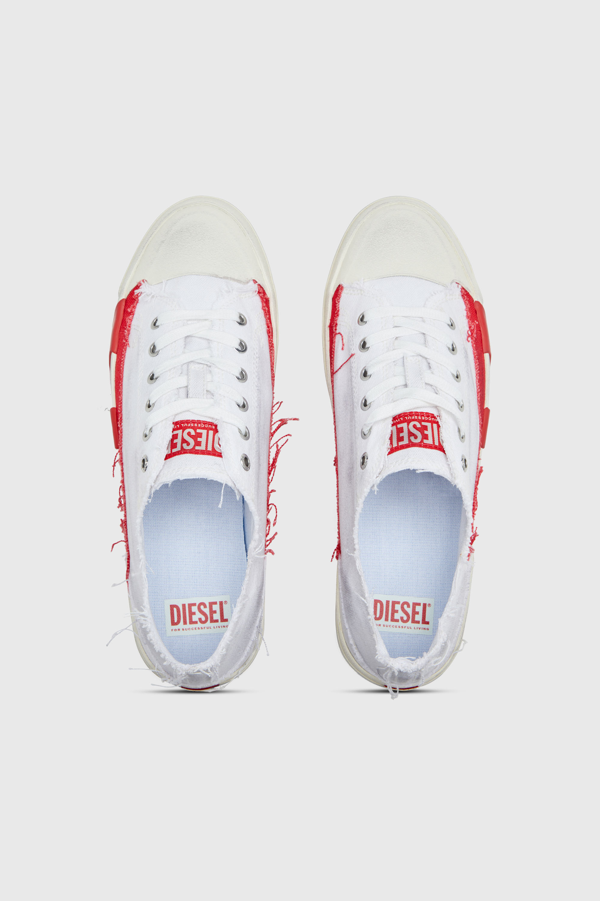 Diesel - S-D-VERSE LOW, S-D-Verse-Baskets en toile &agrave; effet sali Homme in Polychrome - 4