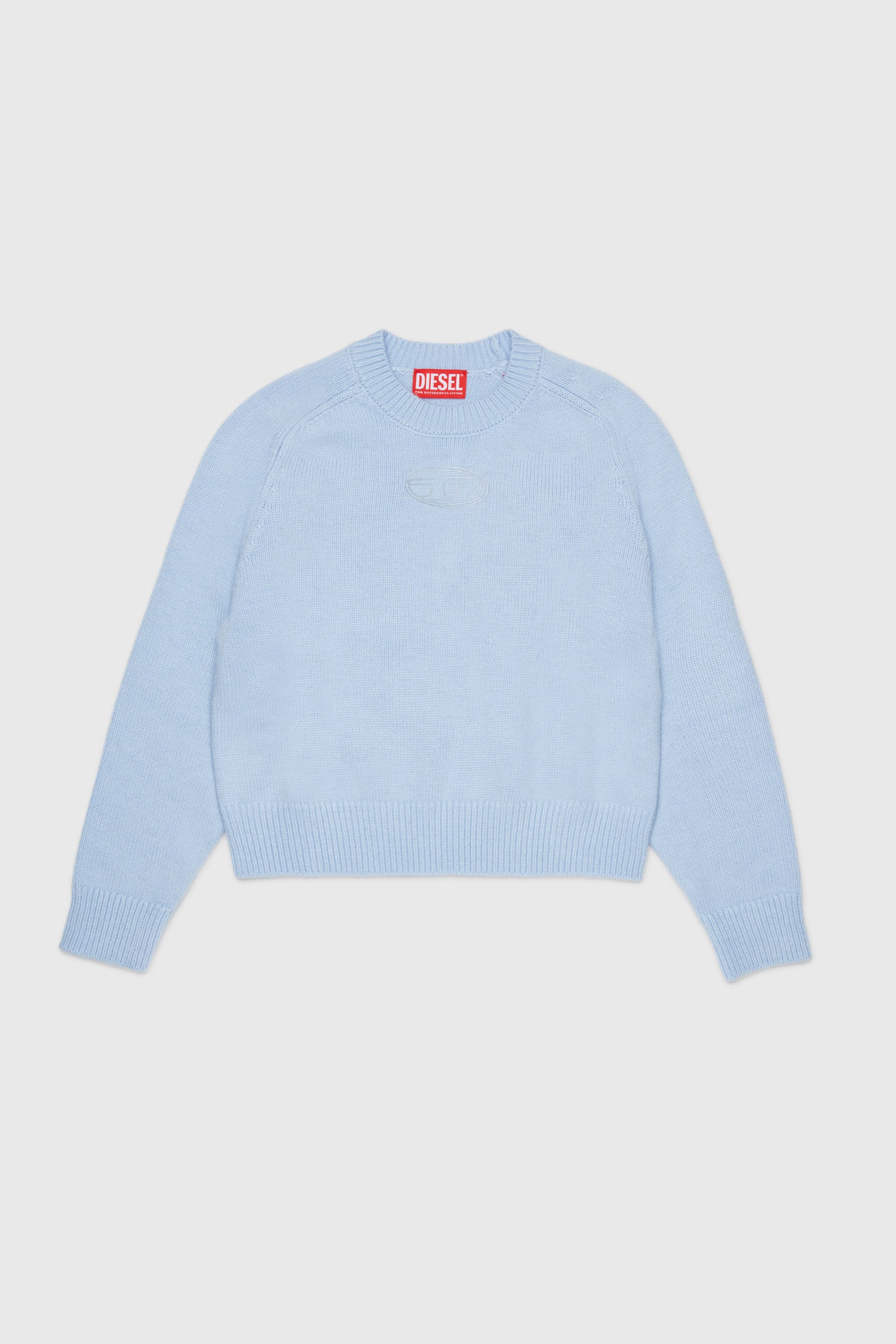 Diesel - KIMLIN, Pull en maille enrichi en cachemire avec logo Oval D Femme in Bleu - 1