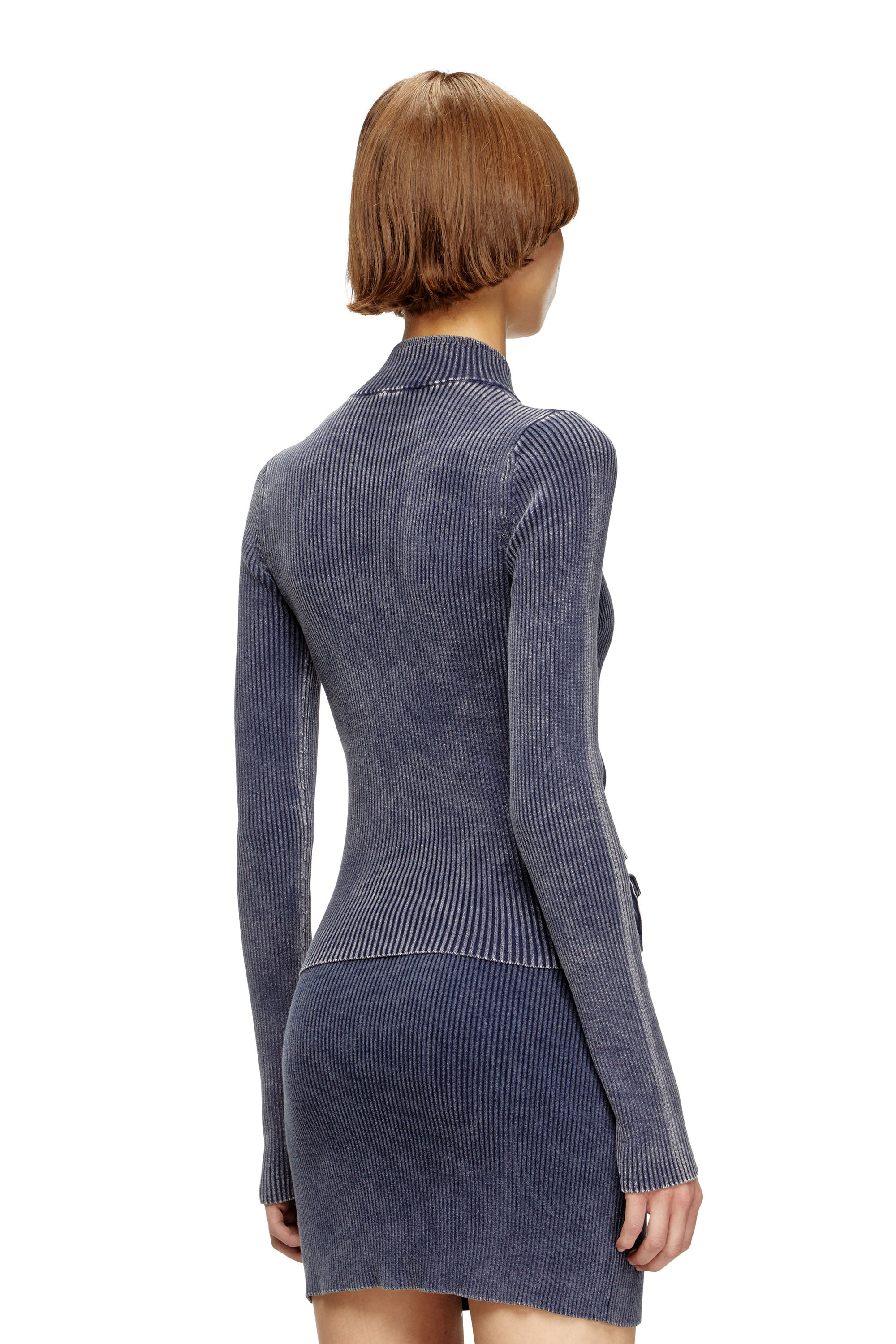 Diesel - M-MELISSA, Cardigan zippé avec poches cargo en denim Femme in Bleu - 4