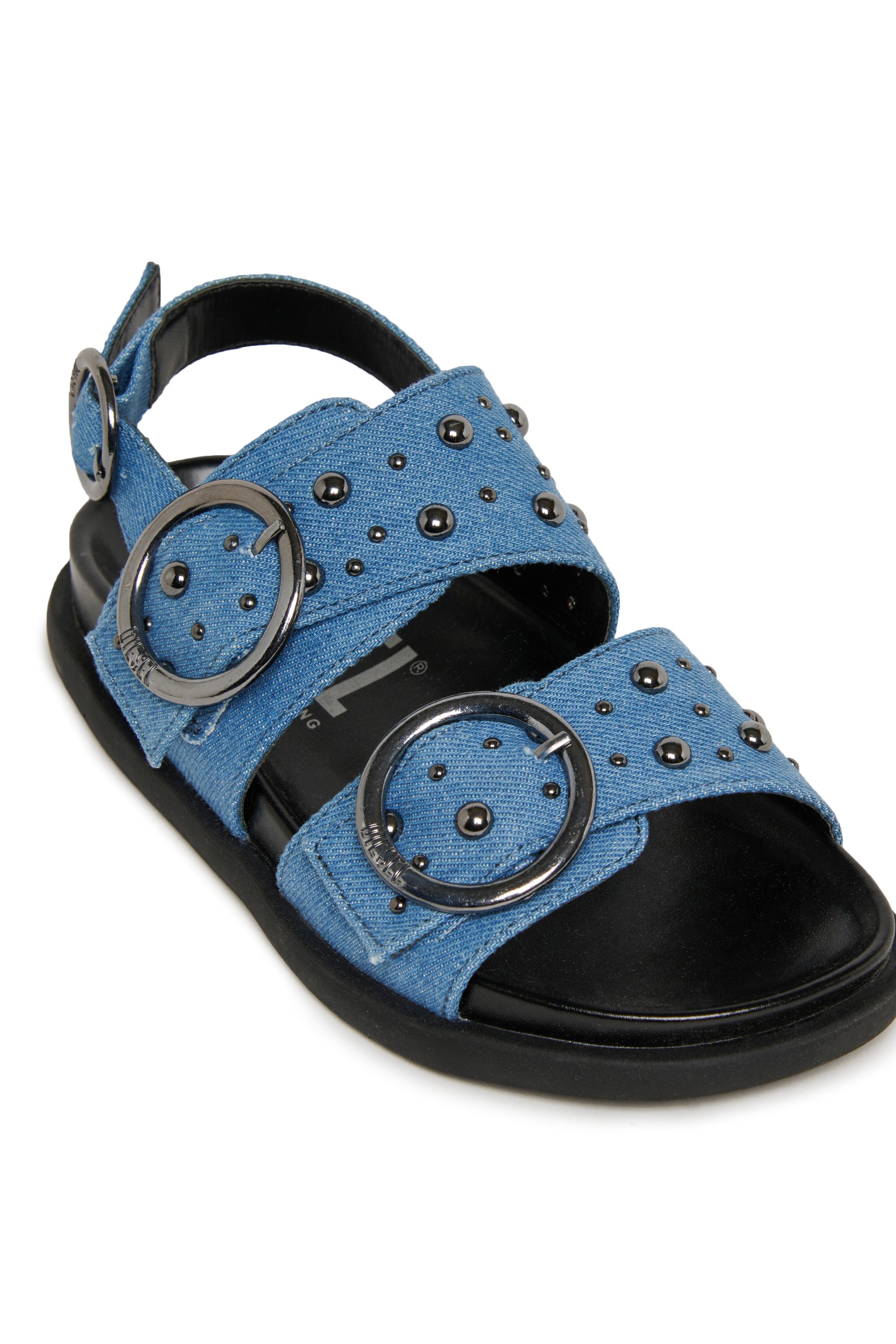 Diesel - D-SANRIV, Woman's D-Sanriv-Sandal in denim with metal studs in Blue - 4