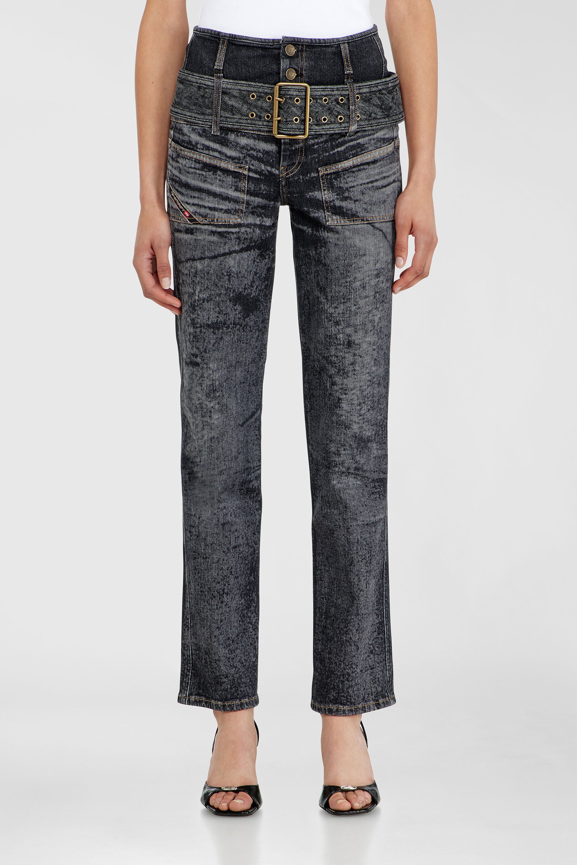 Diesel - Slim Jeans D-Gorina 09Q30 Femme, Noir/Gris fonc&eacute; - Image 1