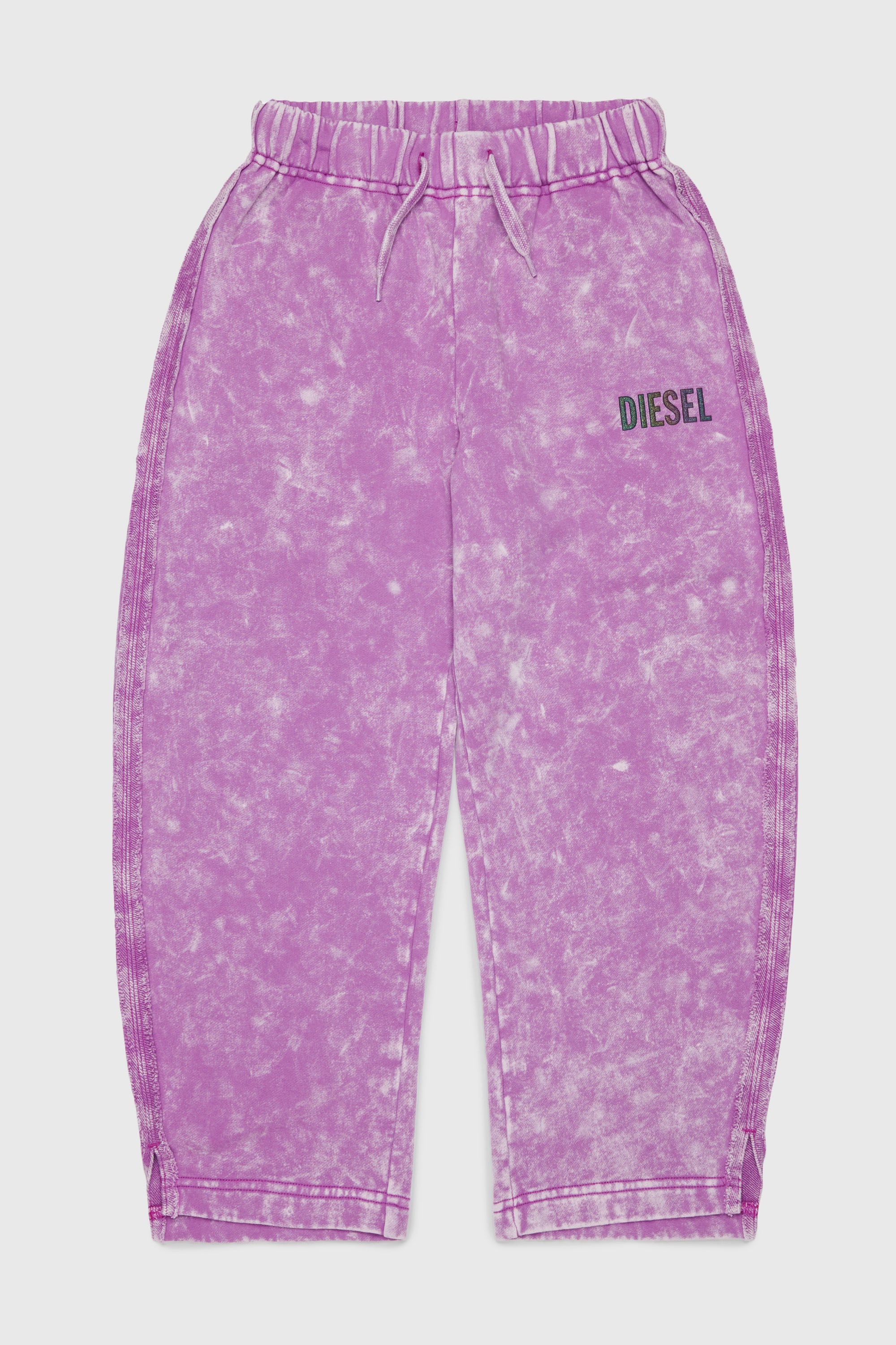 Diesel - PLOXY, Pantalon de surv&ecirc;tement en coton &agrave; effet marbr&eacute; Femme in Violet - 1