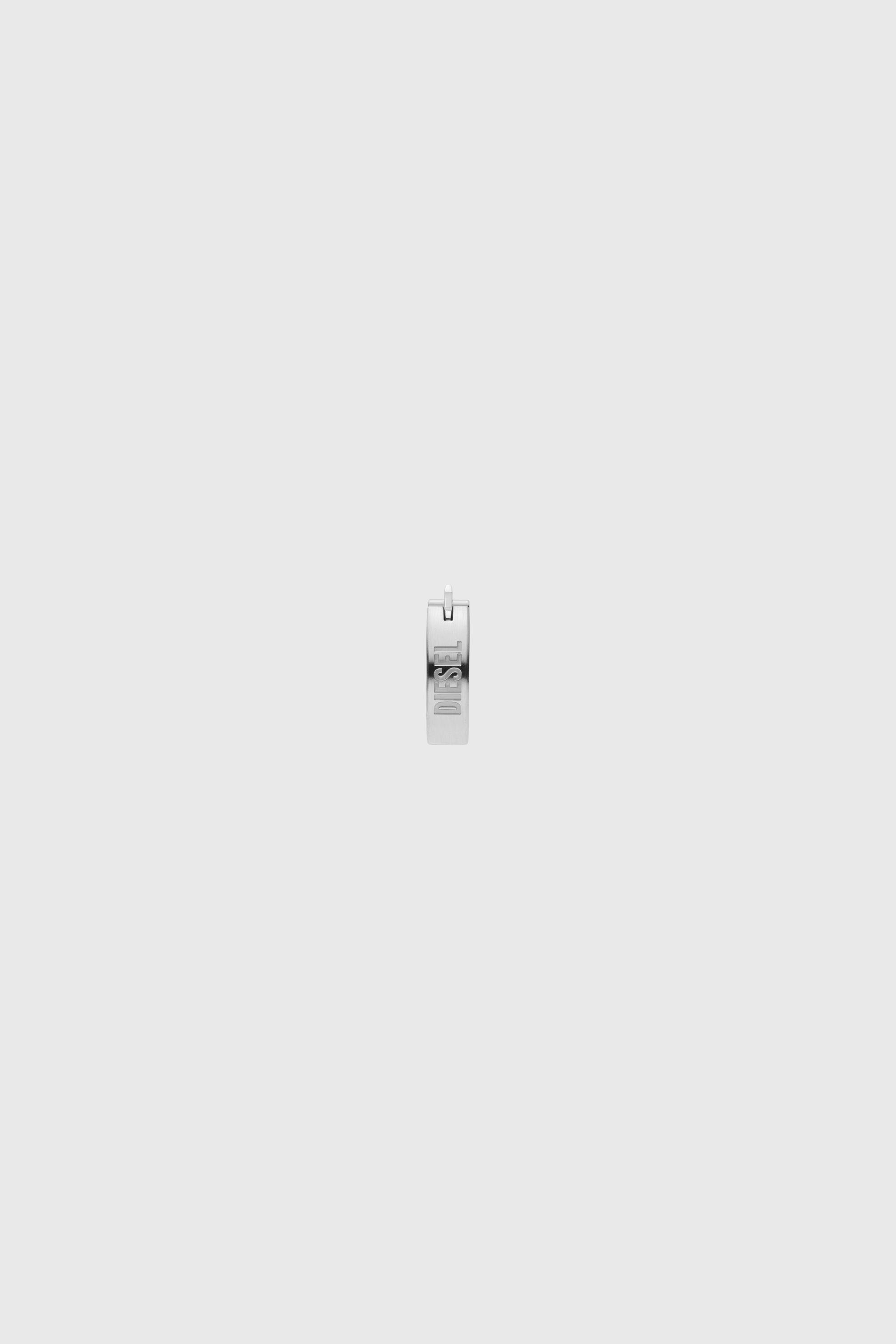 Diesel - DX1639040 JEWELLERY, Boucle d'oreille cr&eacute;ole en acier inoxydable Mixte in Gris argent&eacute; - 2