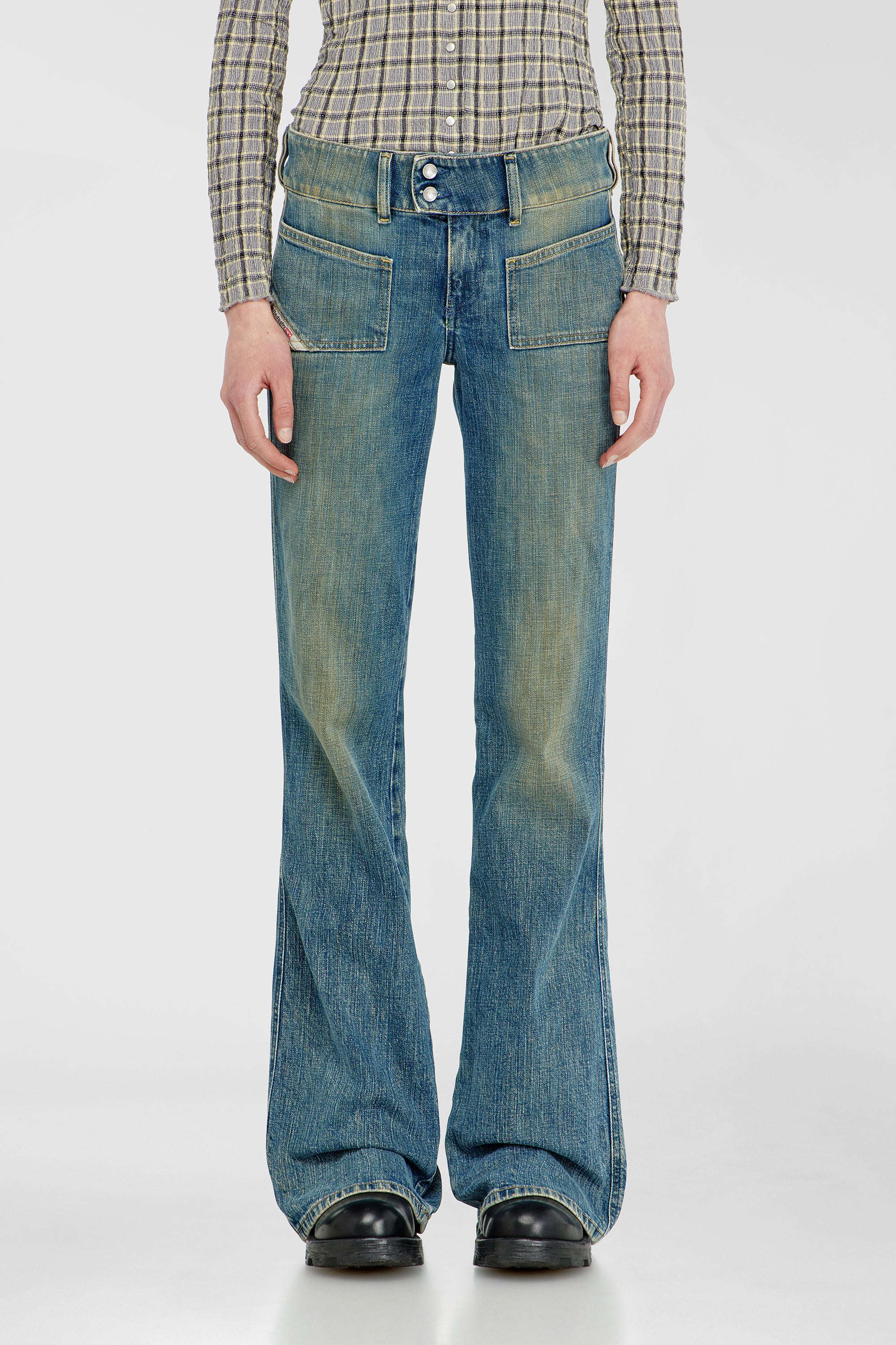 Diesel - Bootcut Jeans D-Hush 007EJ Femme, Bleu moyen - Image 1