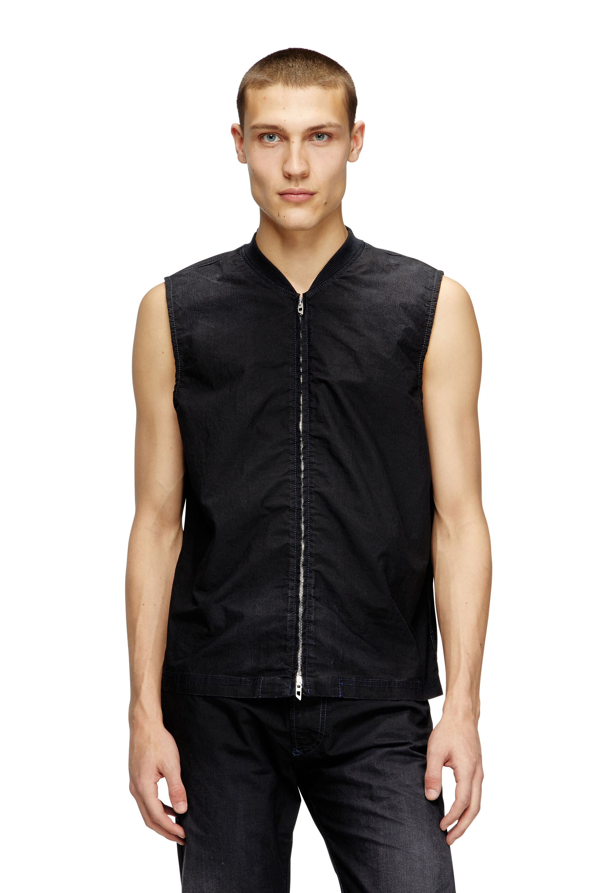 Diesel - D-SUND-D-N JOGG, Gilet sans manches technique en tissu JoggJeans Mixte in Noir - 1