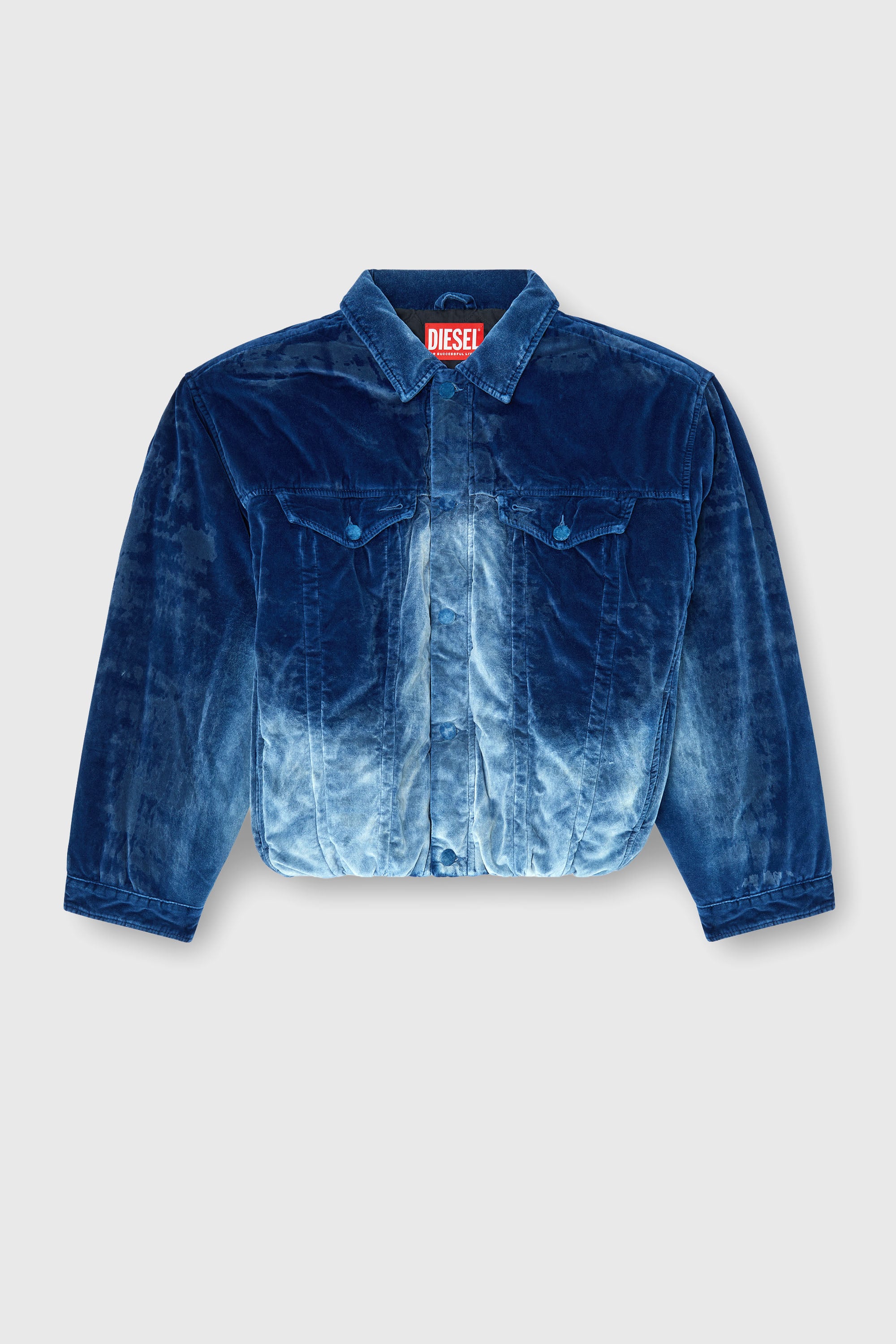 Diesel - D-MORVI-FSJ, Veste trucker &eacute;lastiqu&eacute;e en denim velours Homme in Bleu - 2