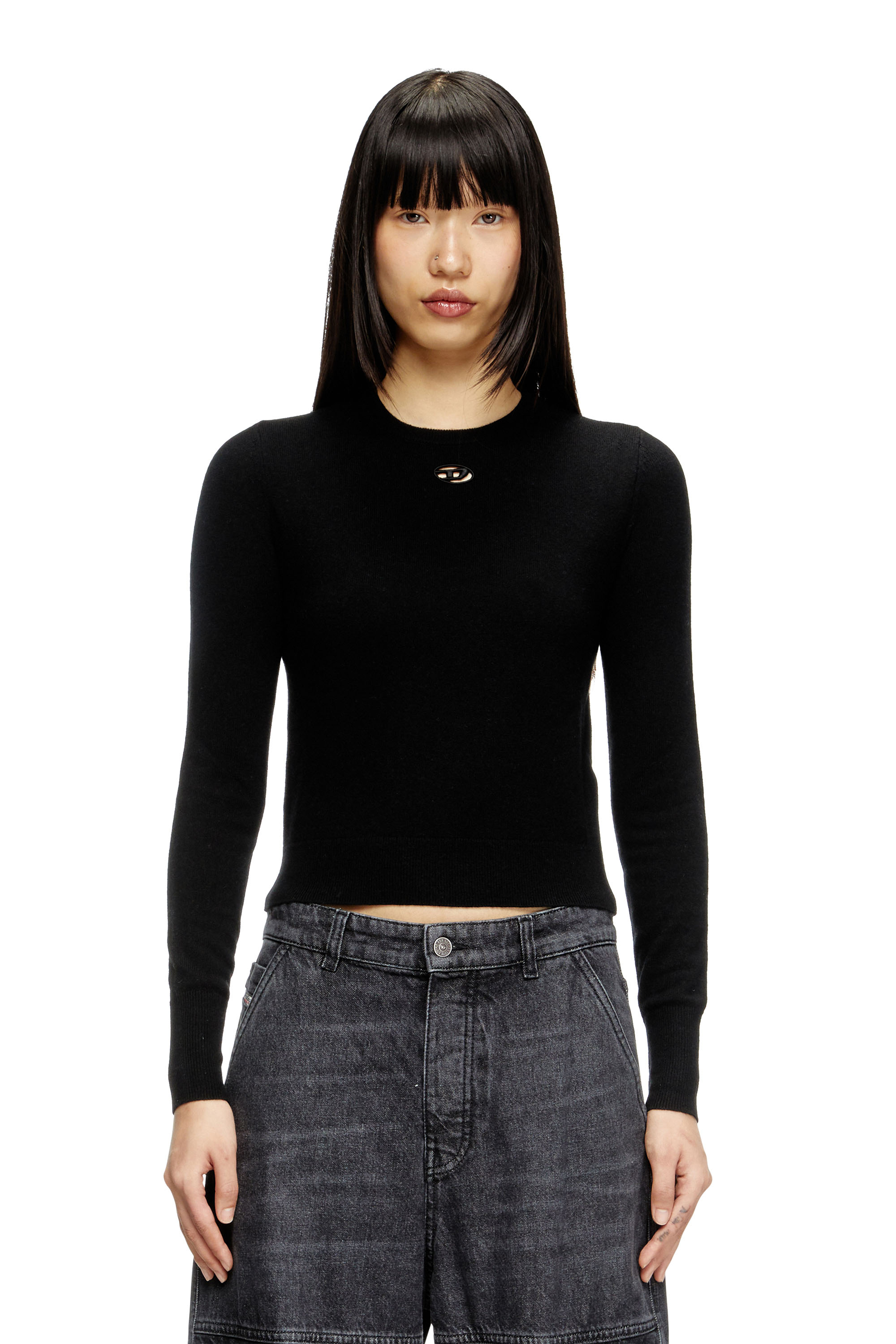 Diesel - M-AREESAX, Top en laine et cachemire Femme in Noir - 1