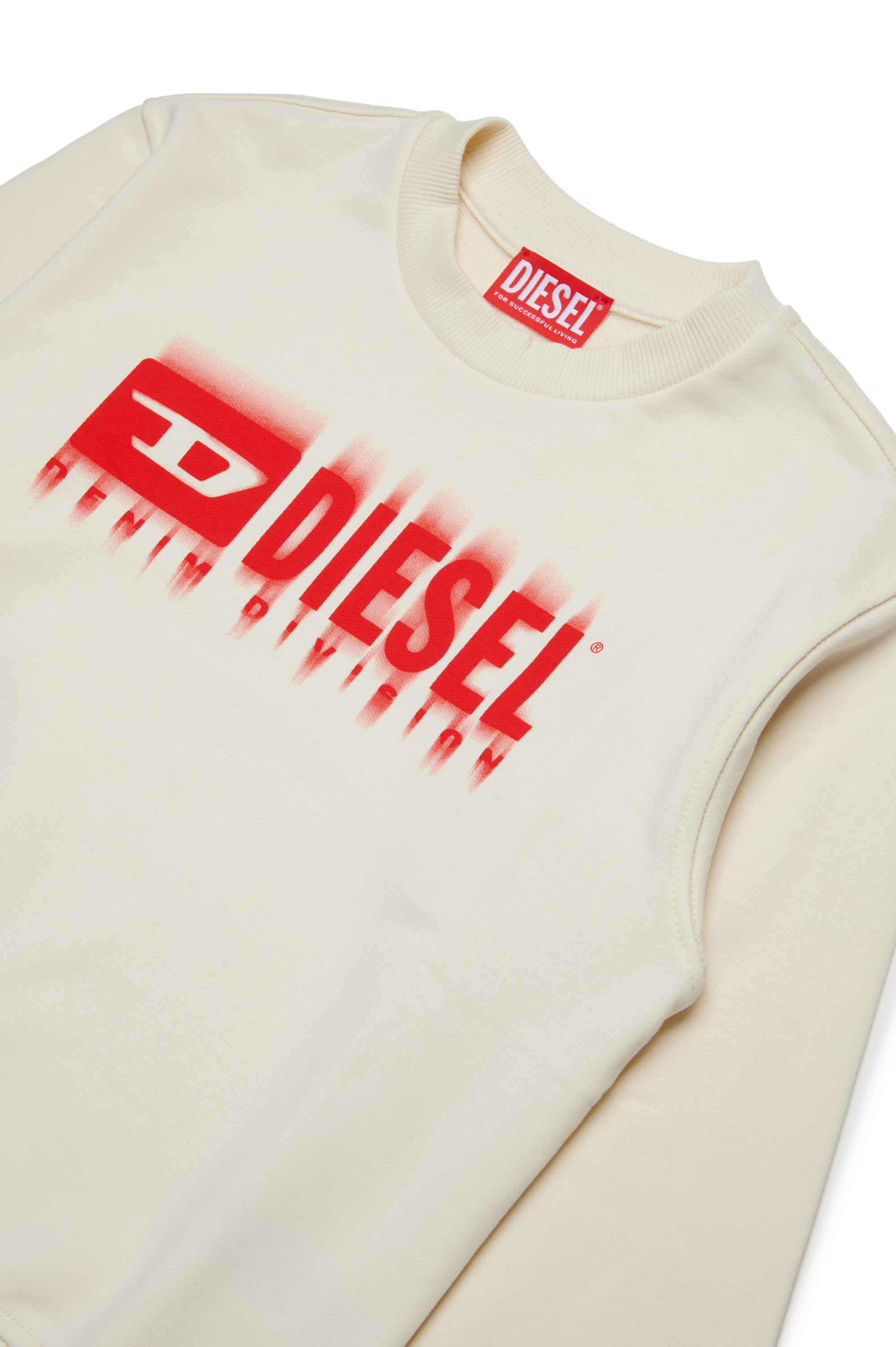 Diesel - SGINNL8 OVER, Homme Sweat-shirt avec logo taché in Blanc - Image 3