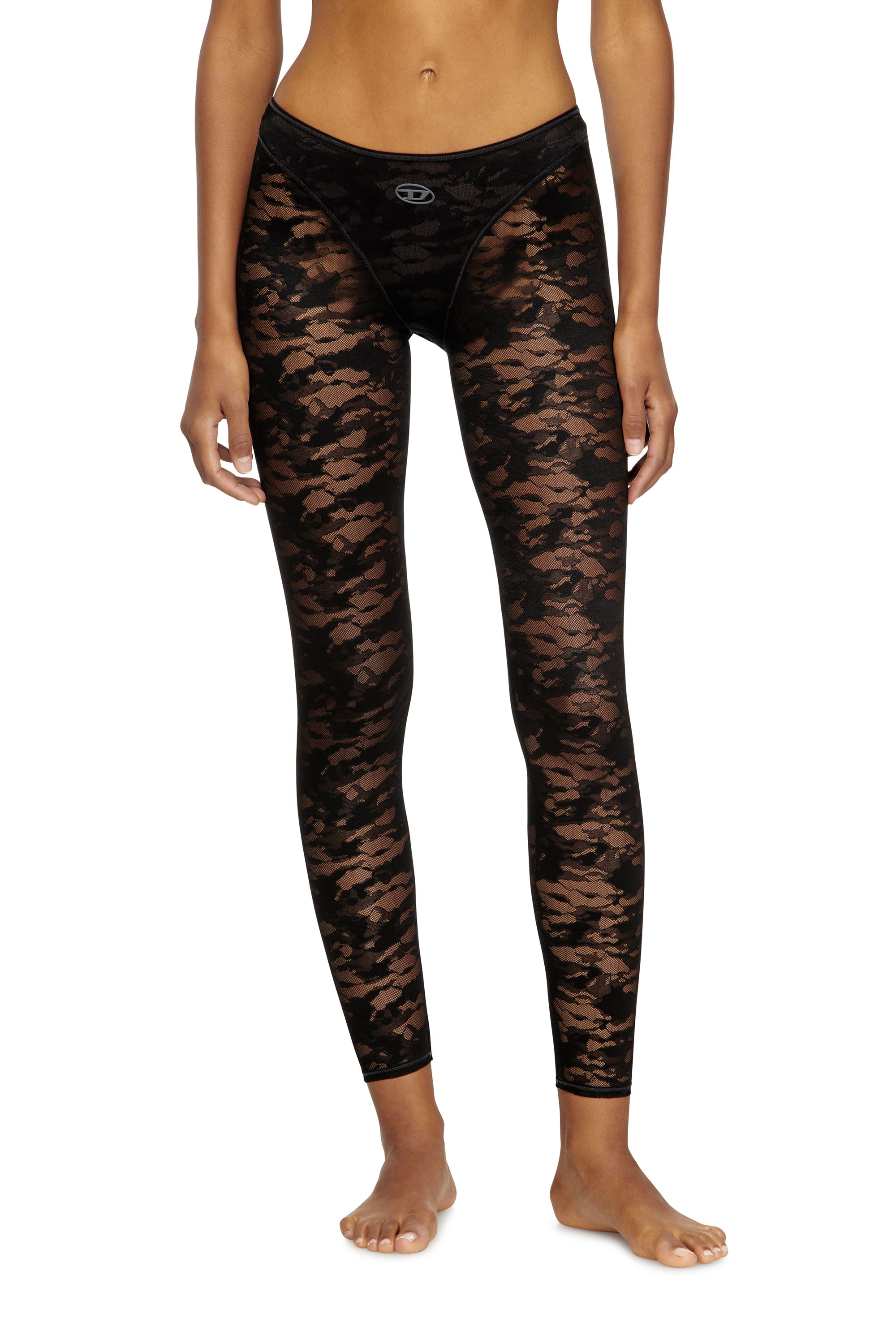 Diesel - CLAIRE-UTLT, Legging en dentelle camouflage Femme in Noir - 2