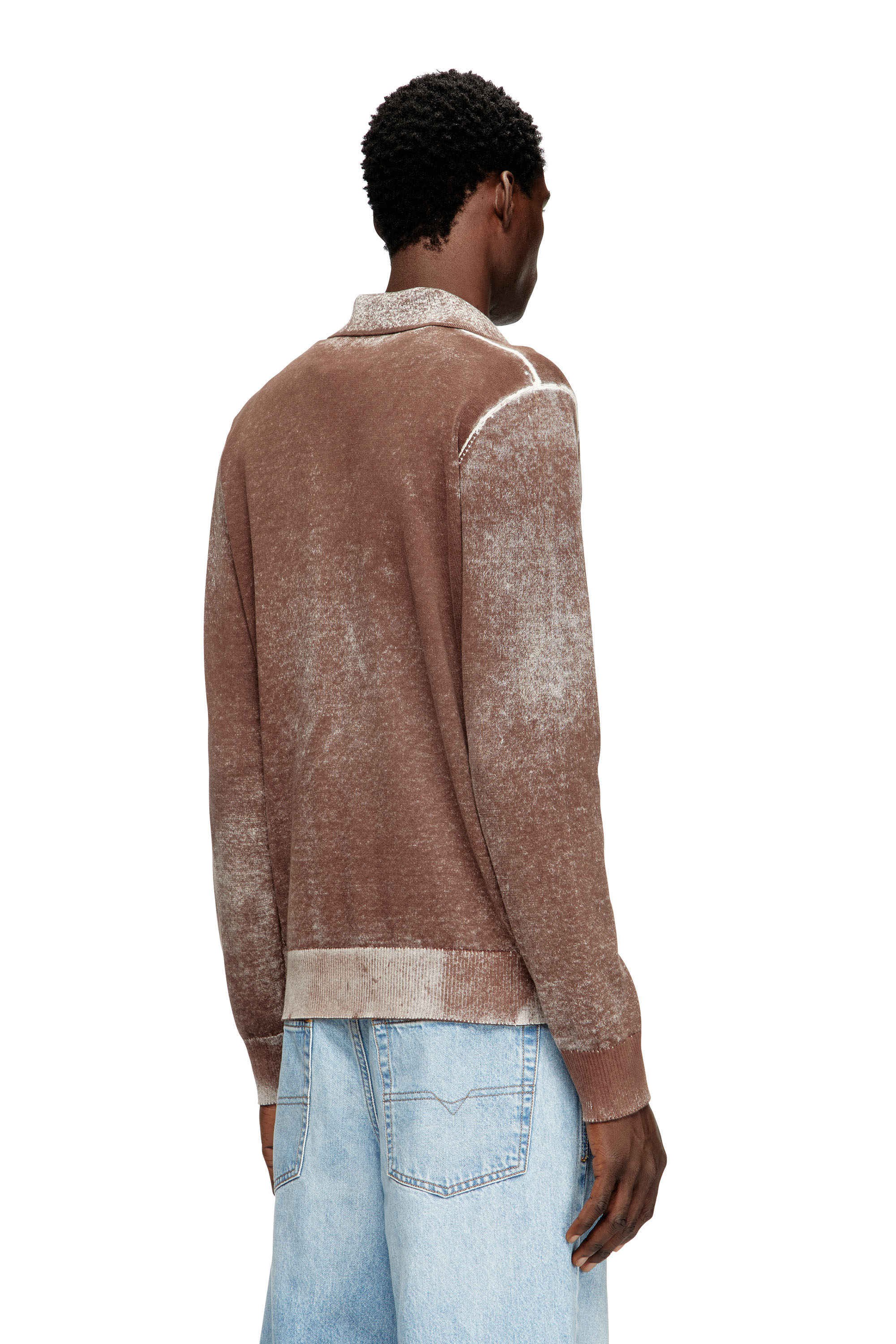 Diesel - K-LAWRENCE, Pull polo avec impression inversée délavée Homme in Polychrome - 4