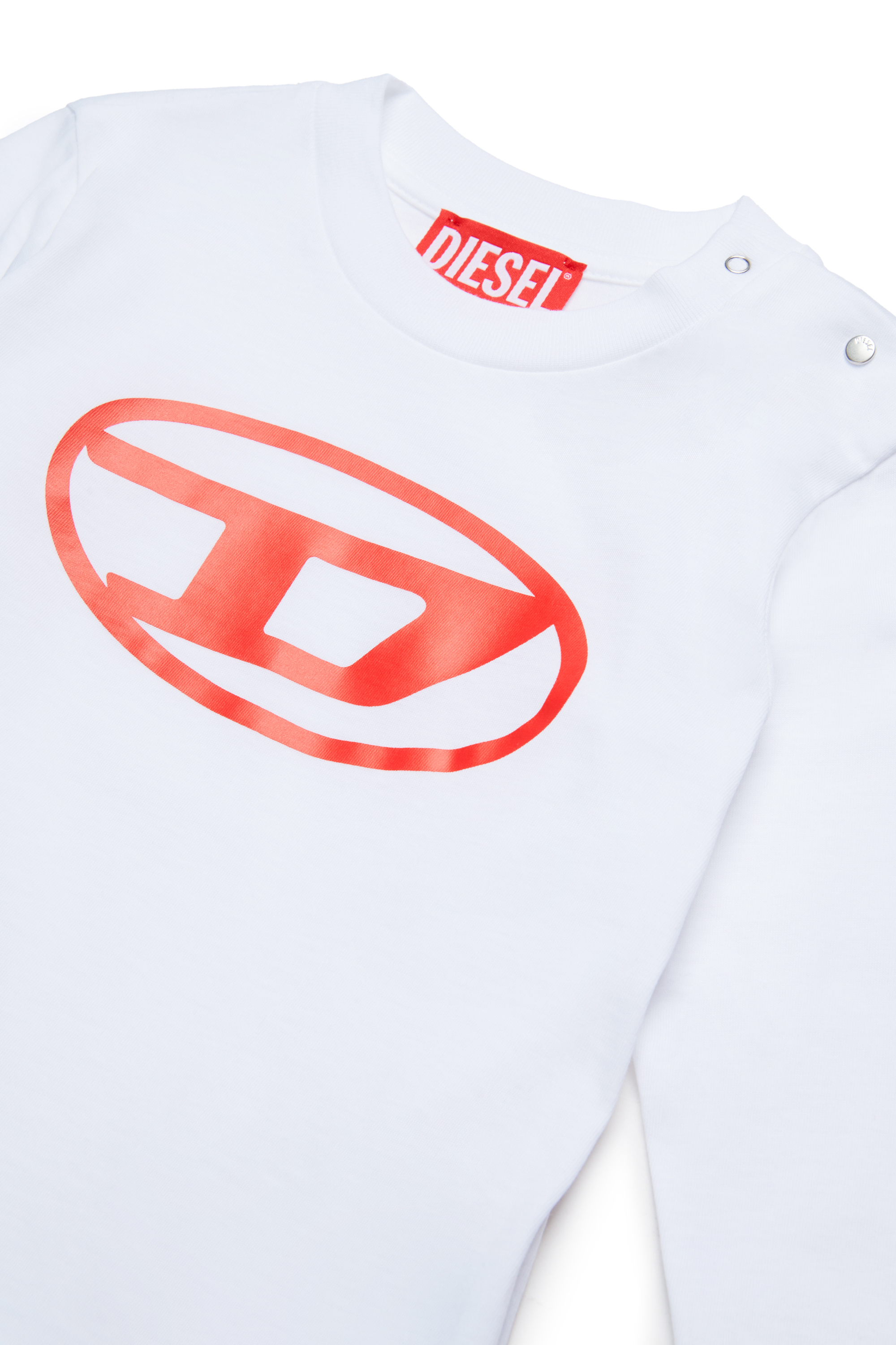 Diesel - TCERBLSB, T-shirt à manches longues avec Oval D Mixte in Blanc - 3