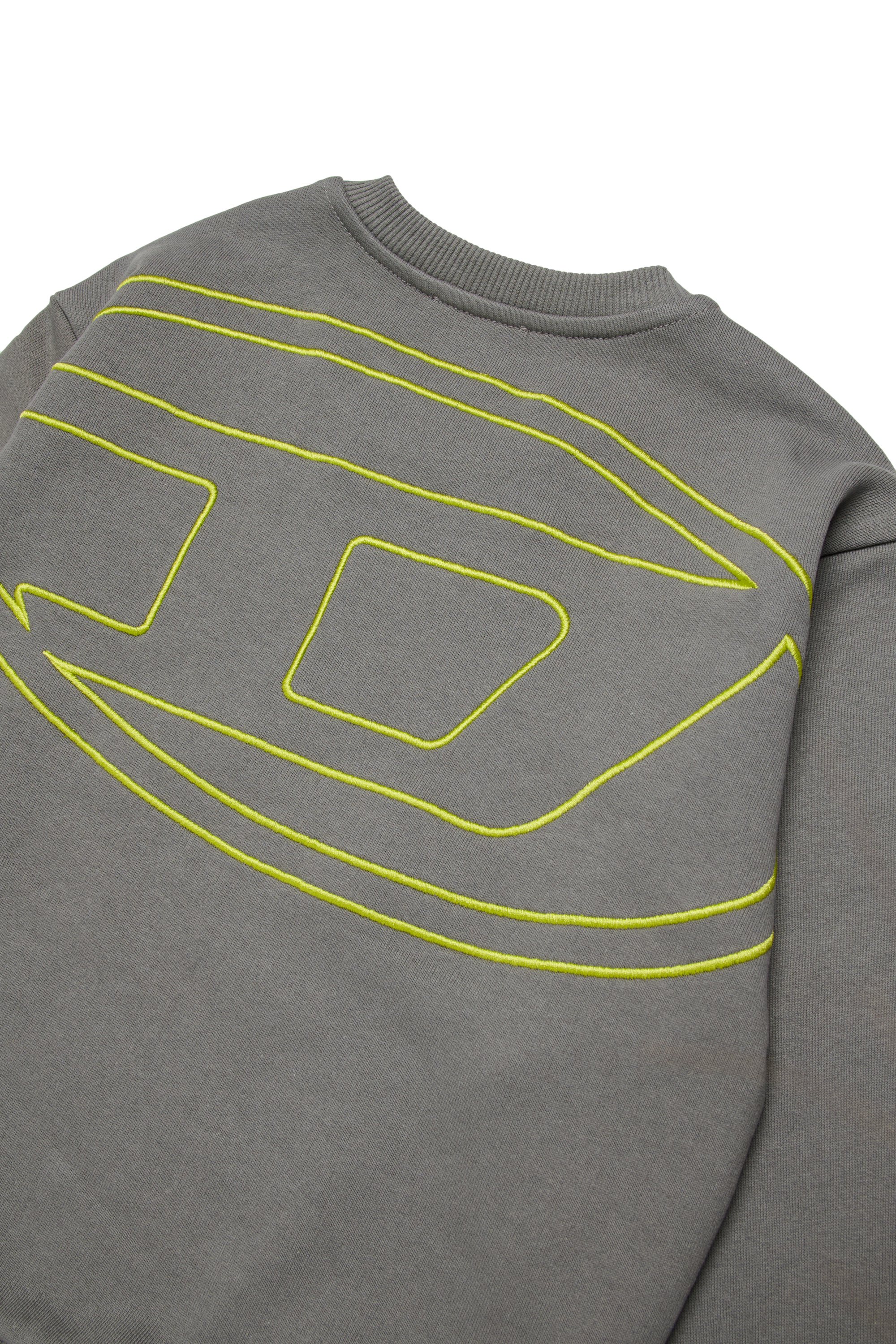 Diesel - SROBMEGOVALD OVER, Sweat-shirt avec mega broderie Oval D Homme in Gris - 4