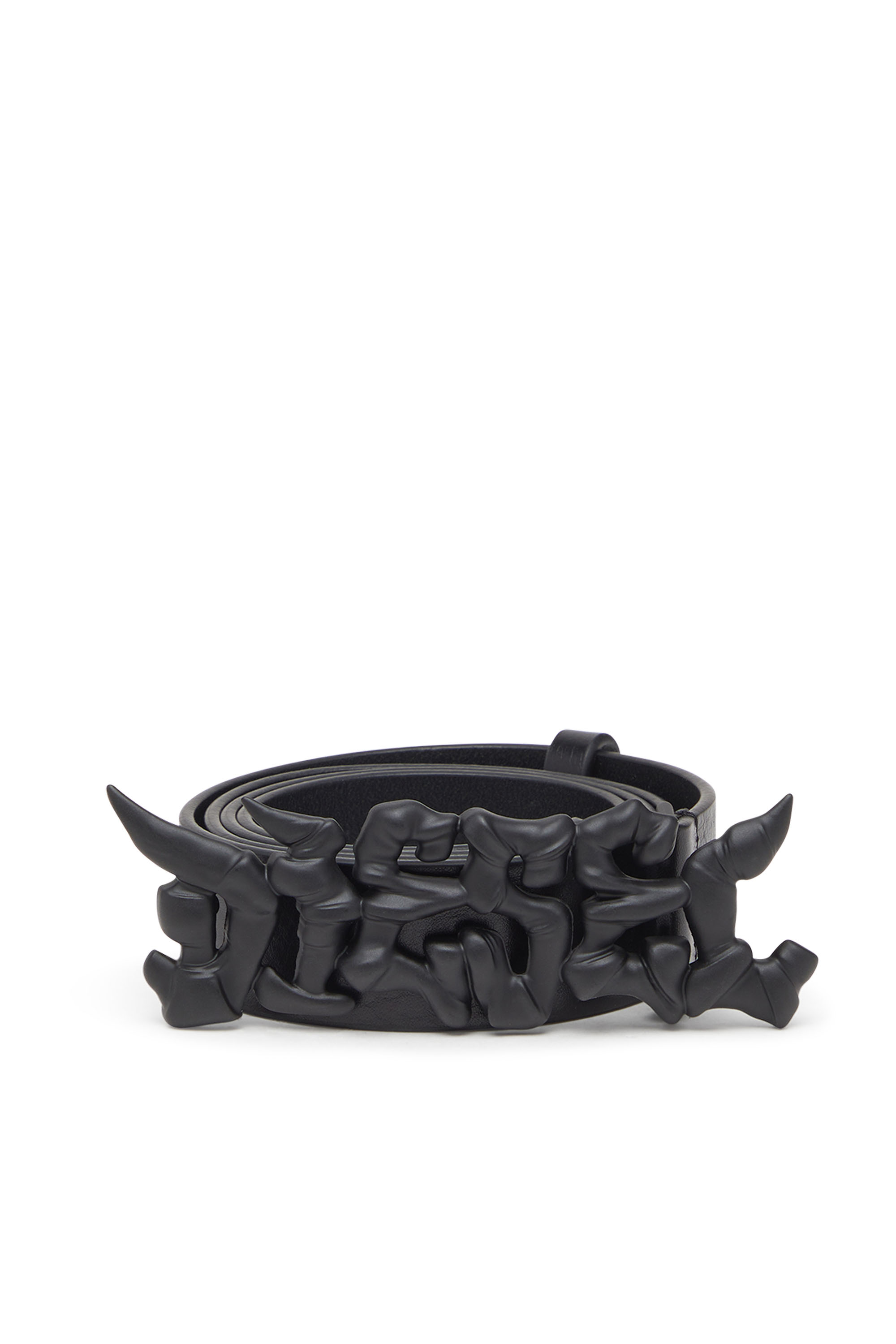 Diesel - B-GRAFFITI, Ceinture de 3,5 cm en cuir pull-up avec boucle style graffiti Mixte in Noir - 1