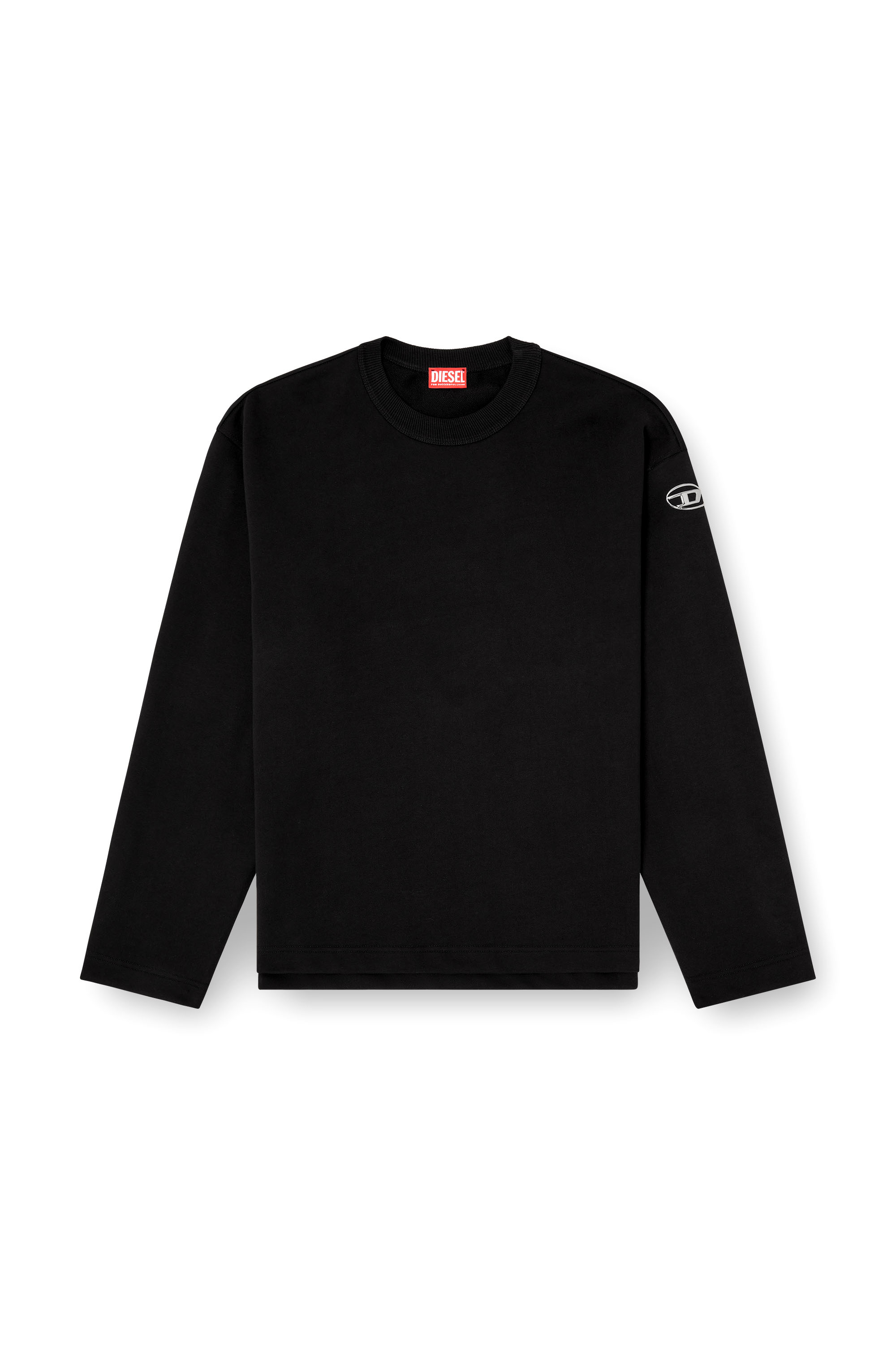 Diesel - S-MACSIS-OD, Sweat-shirt avec logo m&eacute;tallis&eacute; Homme in Noir - 3