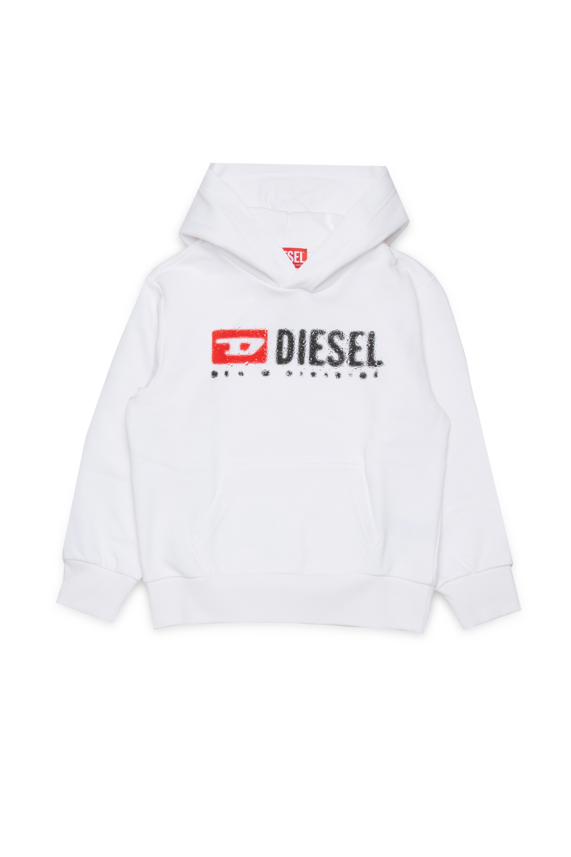 Diesel - SDROPSHOOD OVER, Sweat en coton avec logo imprimé Homme in Blanc - 1