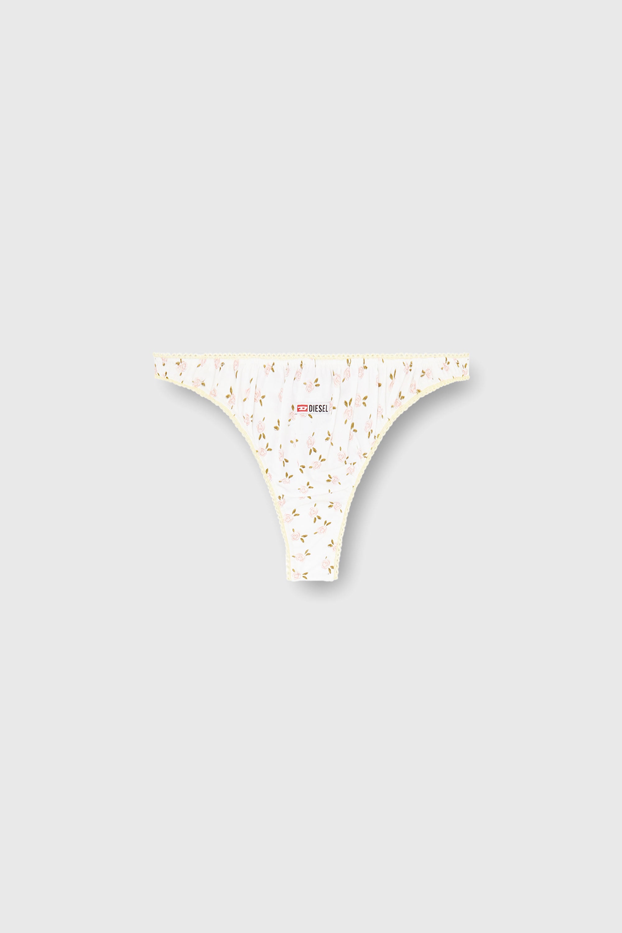 Diesel - ALEXIS-D-CORE, String en coton &agrave; imprim&eacute; floral all-over Femme in Blanc - 2