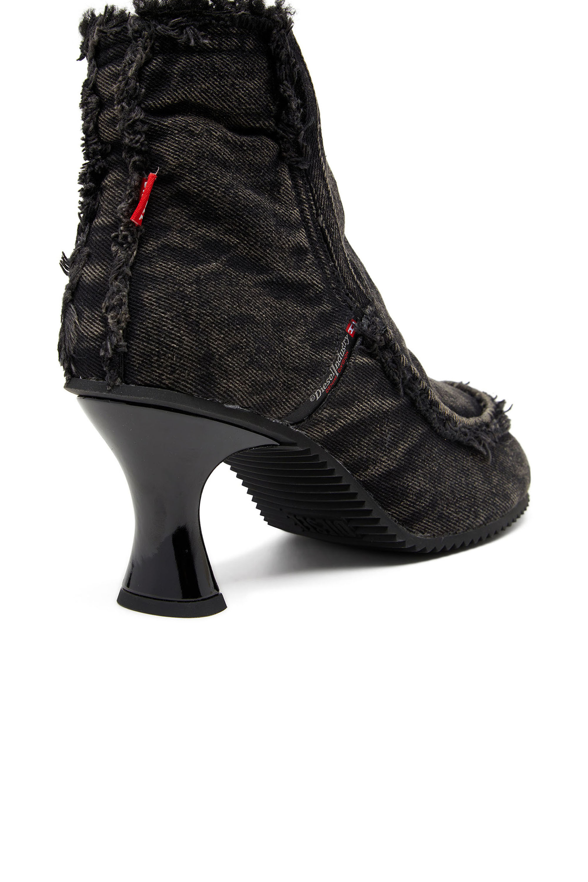 Diesel - D-WOODSTOCK HEEL AB, D-Woodstock - Bottes en denim à talon Femme in Noir - 4