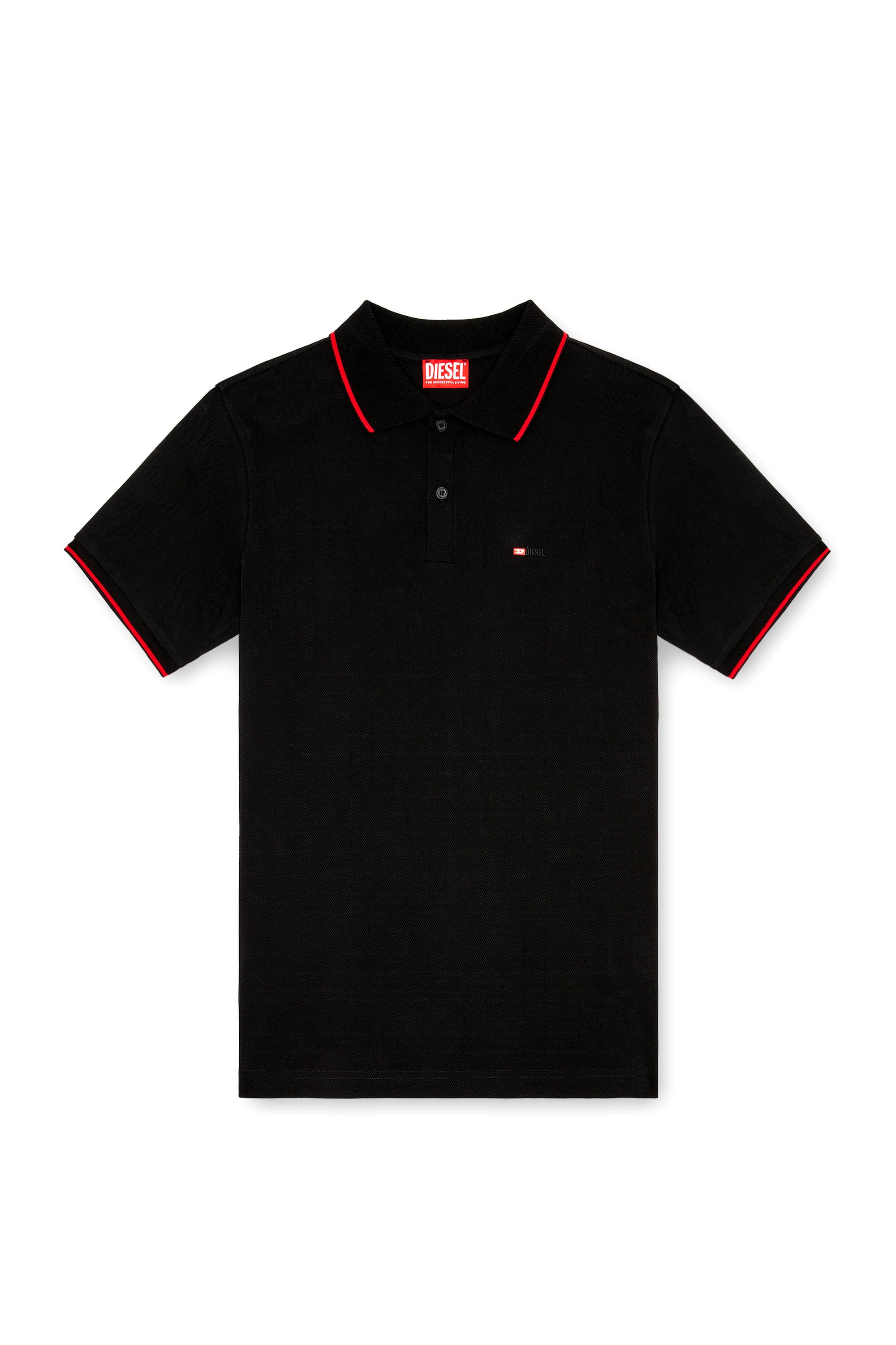 Diesel - T-FERRY-MICRODIV, Polo avec micro broderie Diesel Homme in Noir - 3