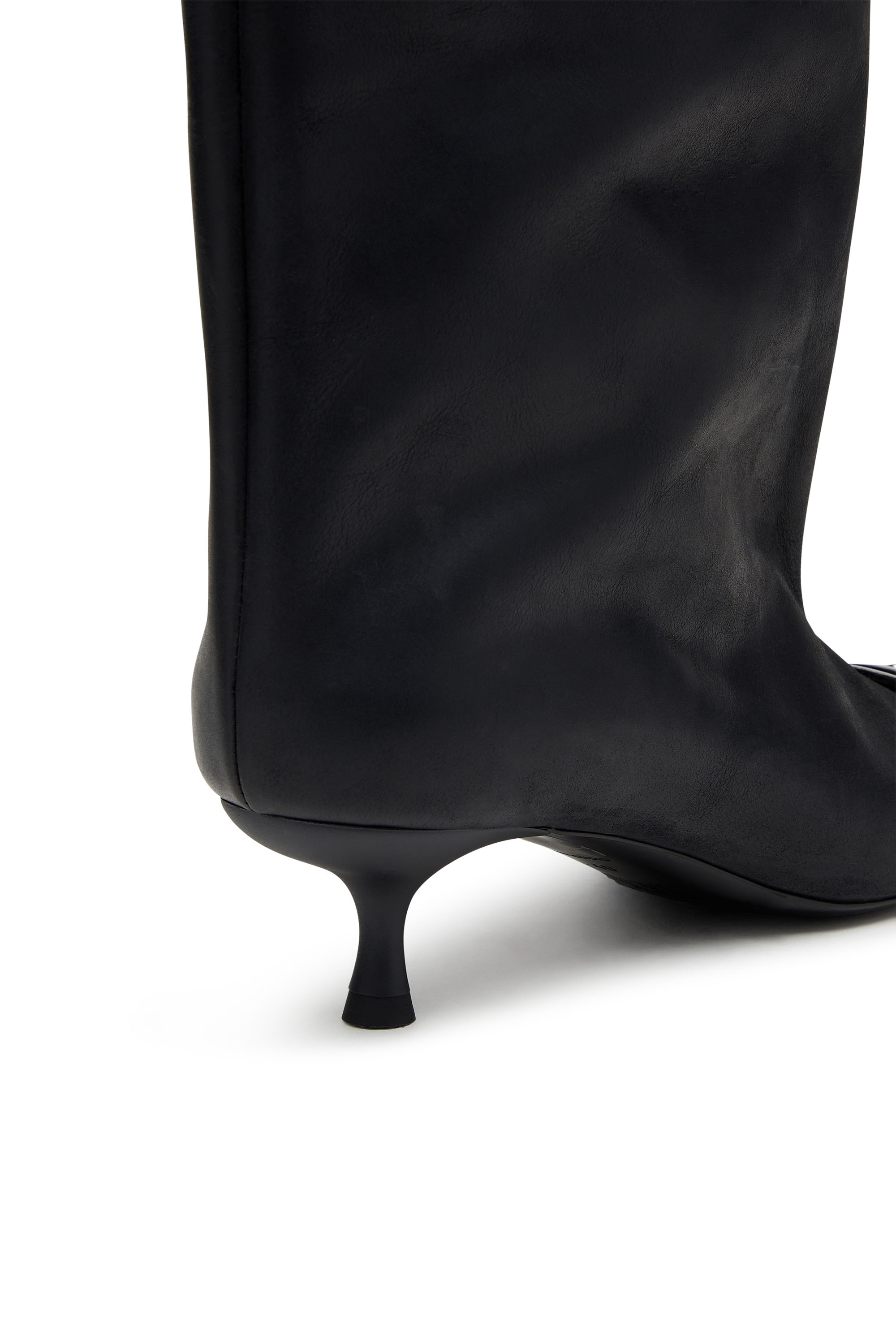 Diesel - D-VENUS 40 KB TUBE, Bottes hauteur genou en cuir huilé Femme in Noir - 4