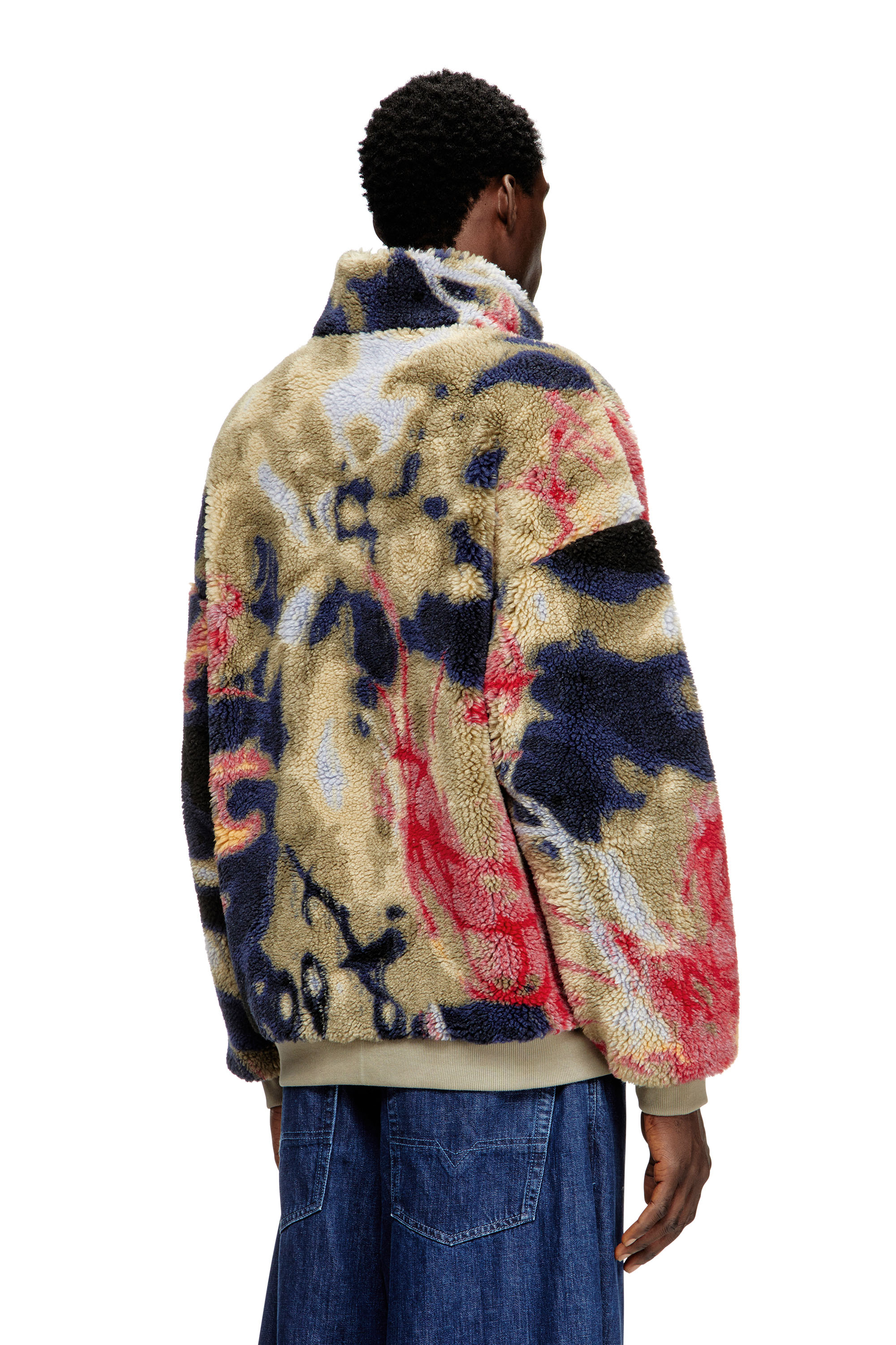 Diesel - S-LUKE, Veste en polaire teddy avec motif graffiti Homme in Polychrome - 4