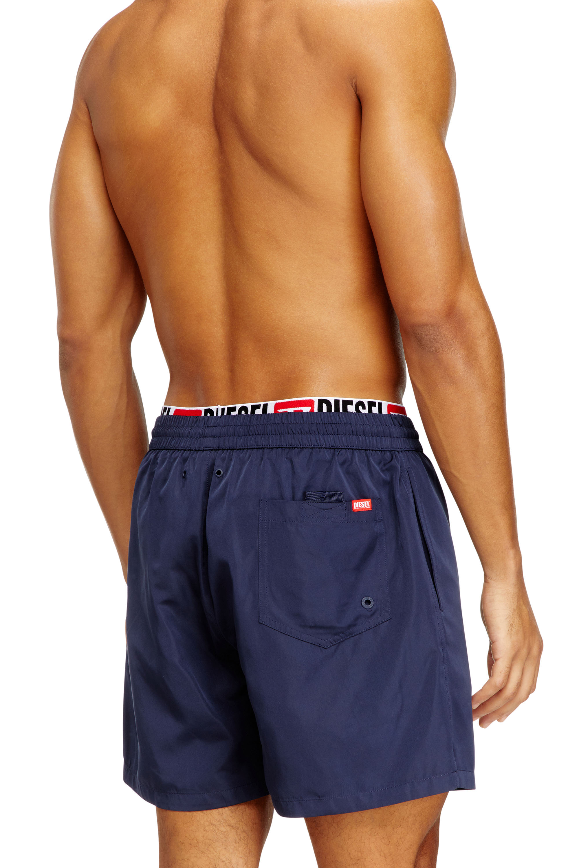 Diesel - VISPER-41-D-CORE, Short de bain mi-long avec imprimé logo Homme in Bleu - 4