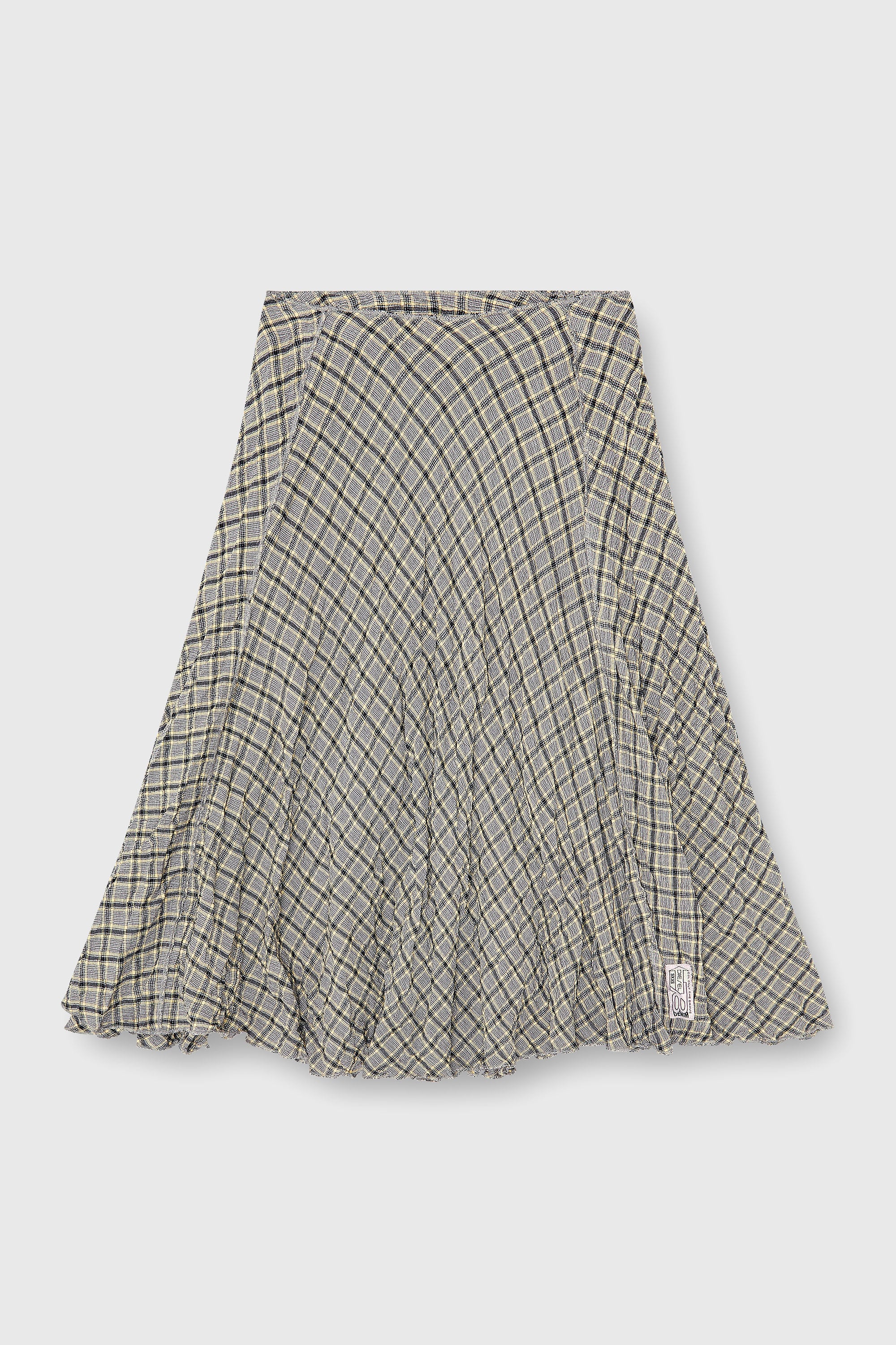 Diesel - O-XYGEN, Jupe midi &agrave; carreaux effet seersucker Femme in Gris - 2