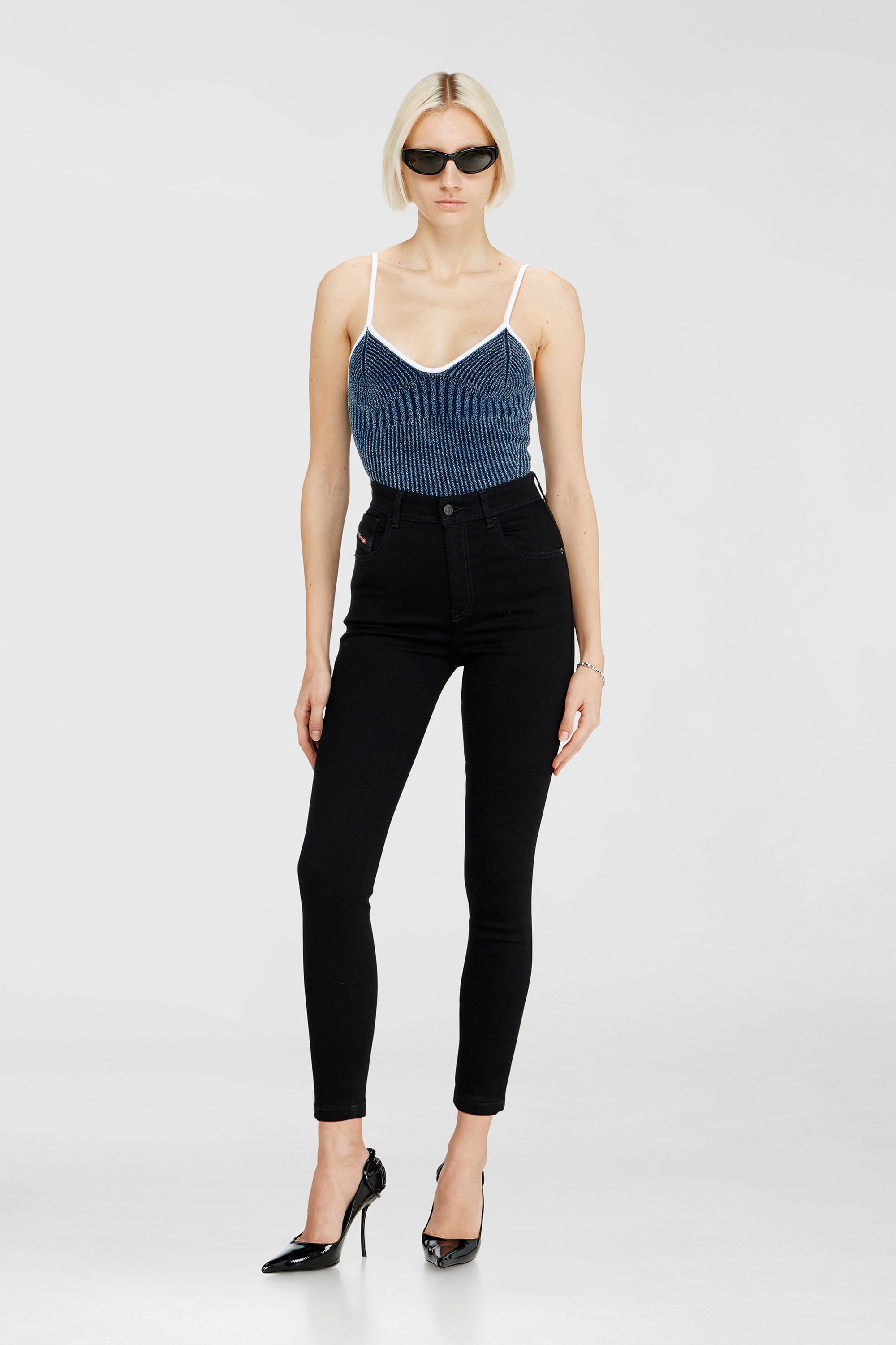 Diesel - Skinny Jeans 1984 Slandy-High 069EF Femme, Noir/Gris fonc&eacute; - Image 1