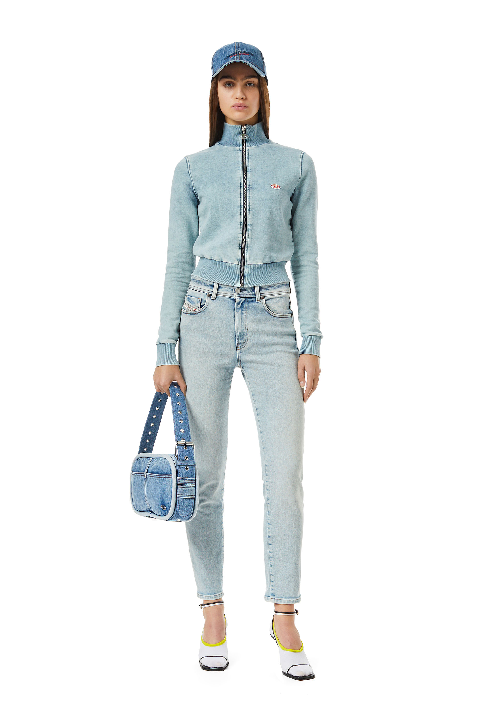 Diesel - D-EMY TRACK DENIM SWEATSHIRT, Bleu Clair - Image 2