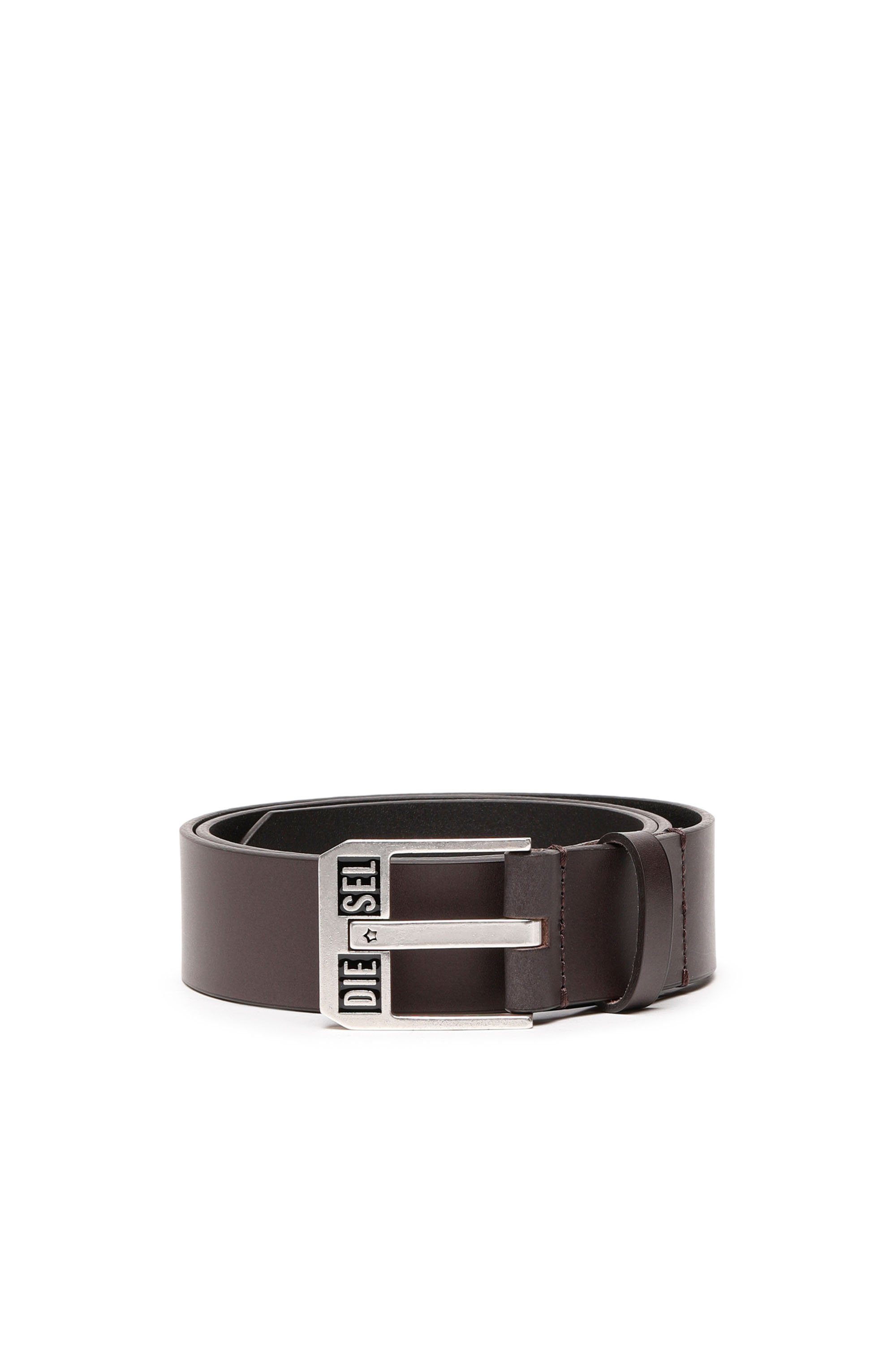 Diesel - BLUESTAR II, Ceinture 3.9 cm en cuir avec boucle logo étoile Homme in Marron - 1