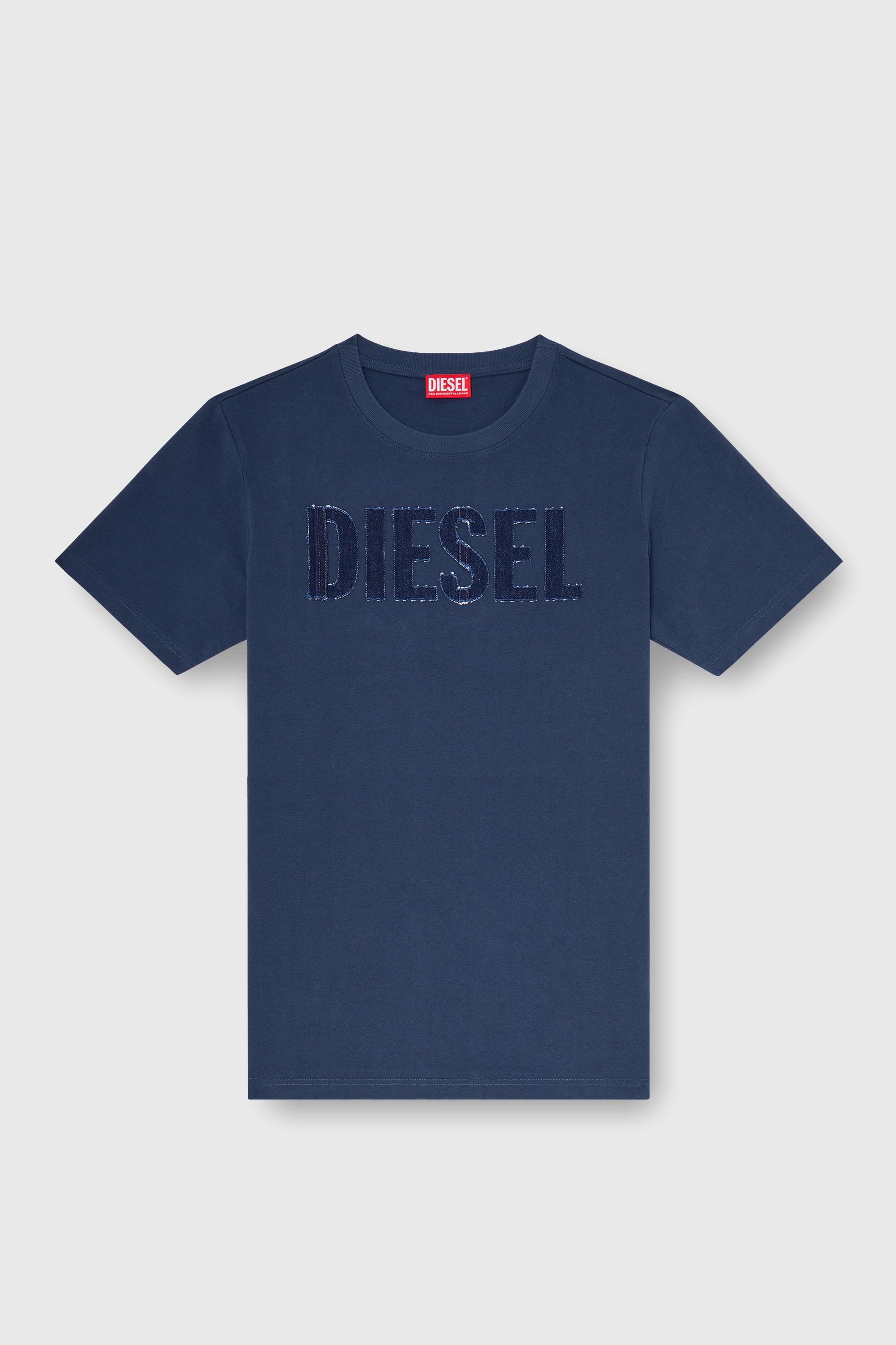 Diesel - T-JUST-APP-T92, T-shirt en coton avec imprim&eacute; logo Diesel ton sur ton Homme in Bleu - 2