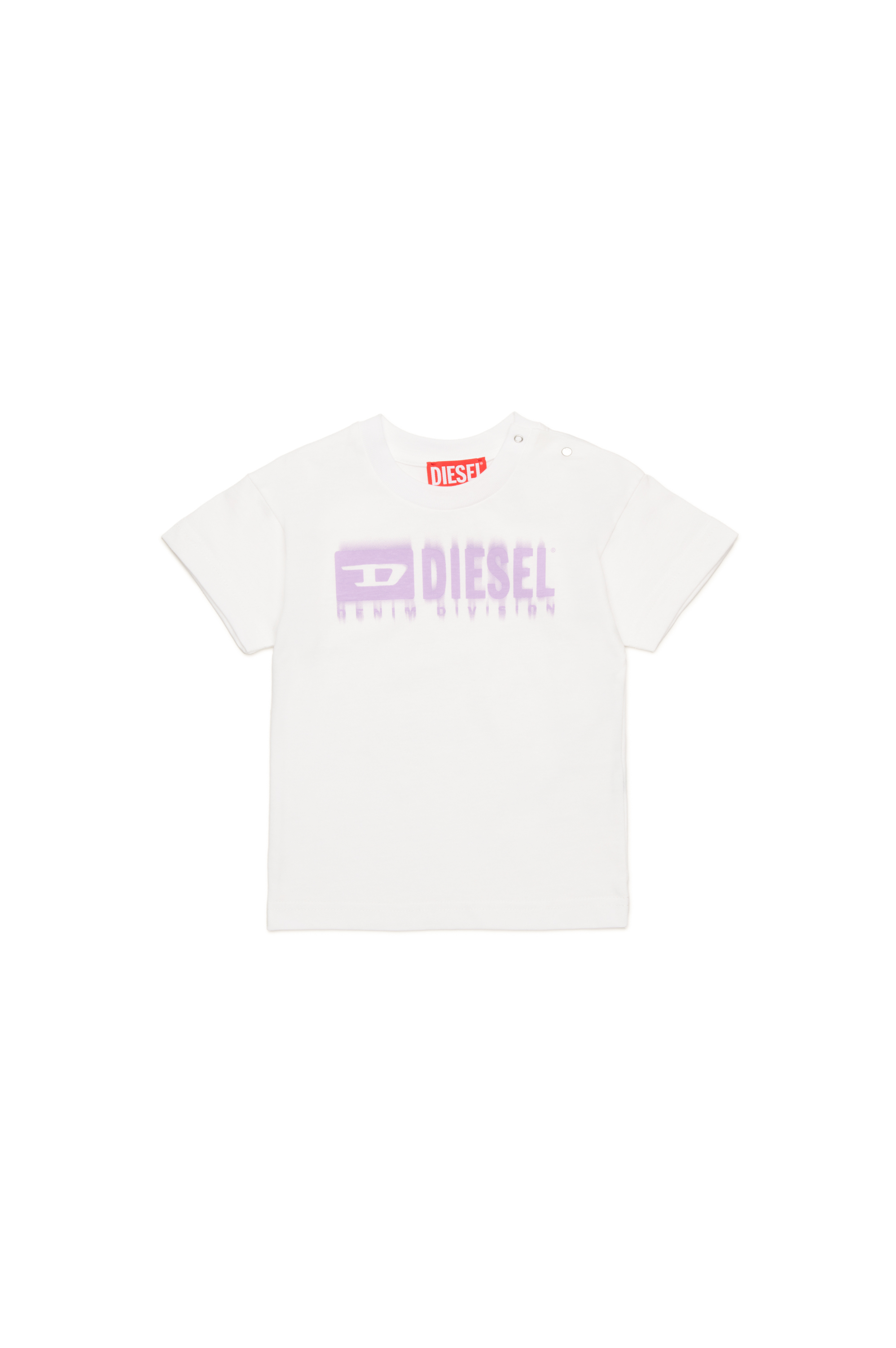 Diesel - TDIEGORL6MAB, T-shirt avec logo taché Mixte in Blanc - 1