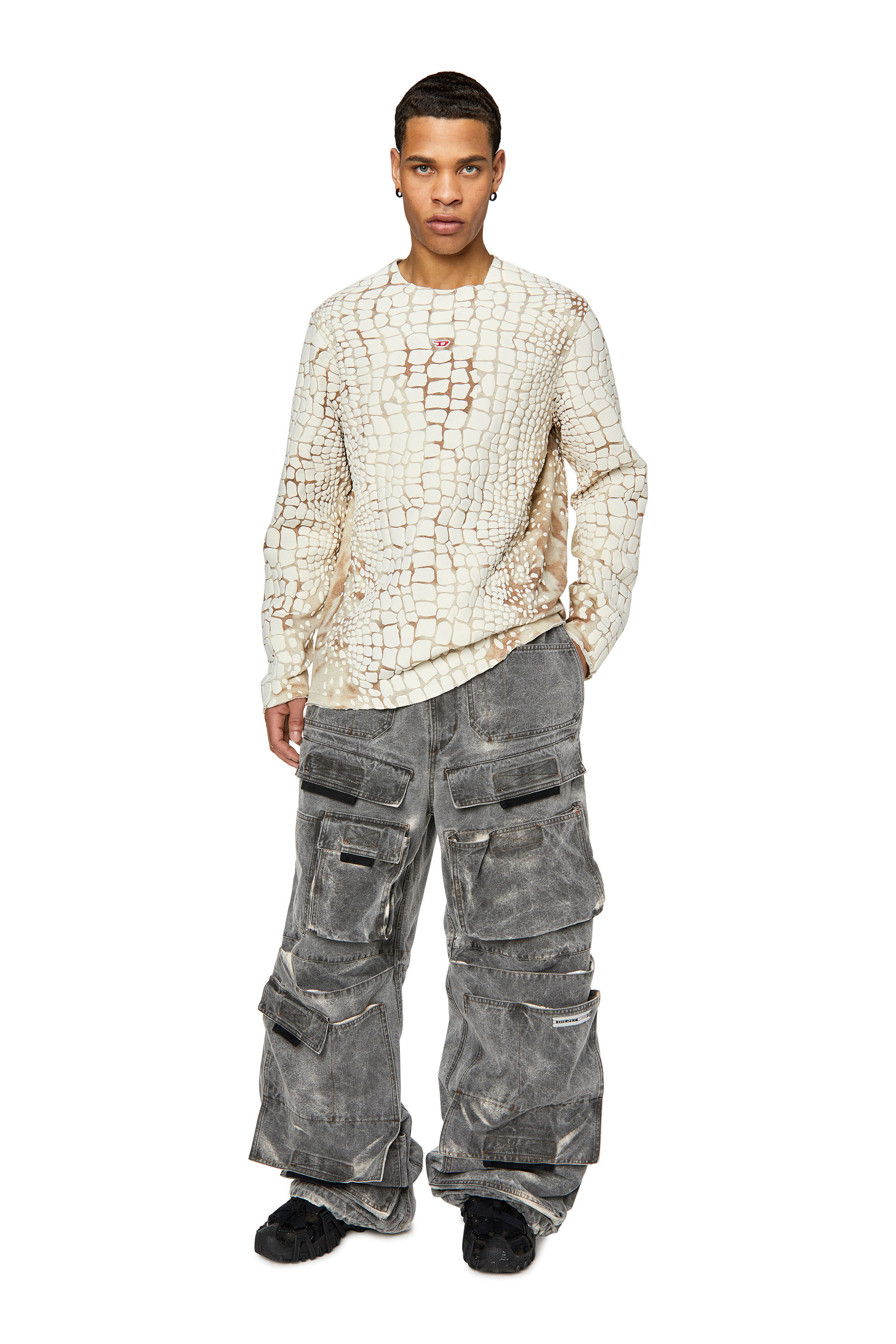 Diesel - T-JUS-LS, Blanc/Beige - Image 2