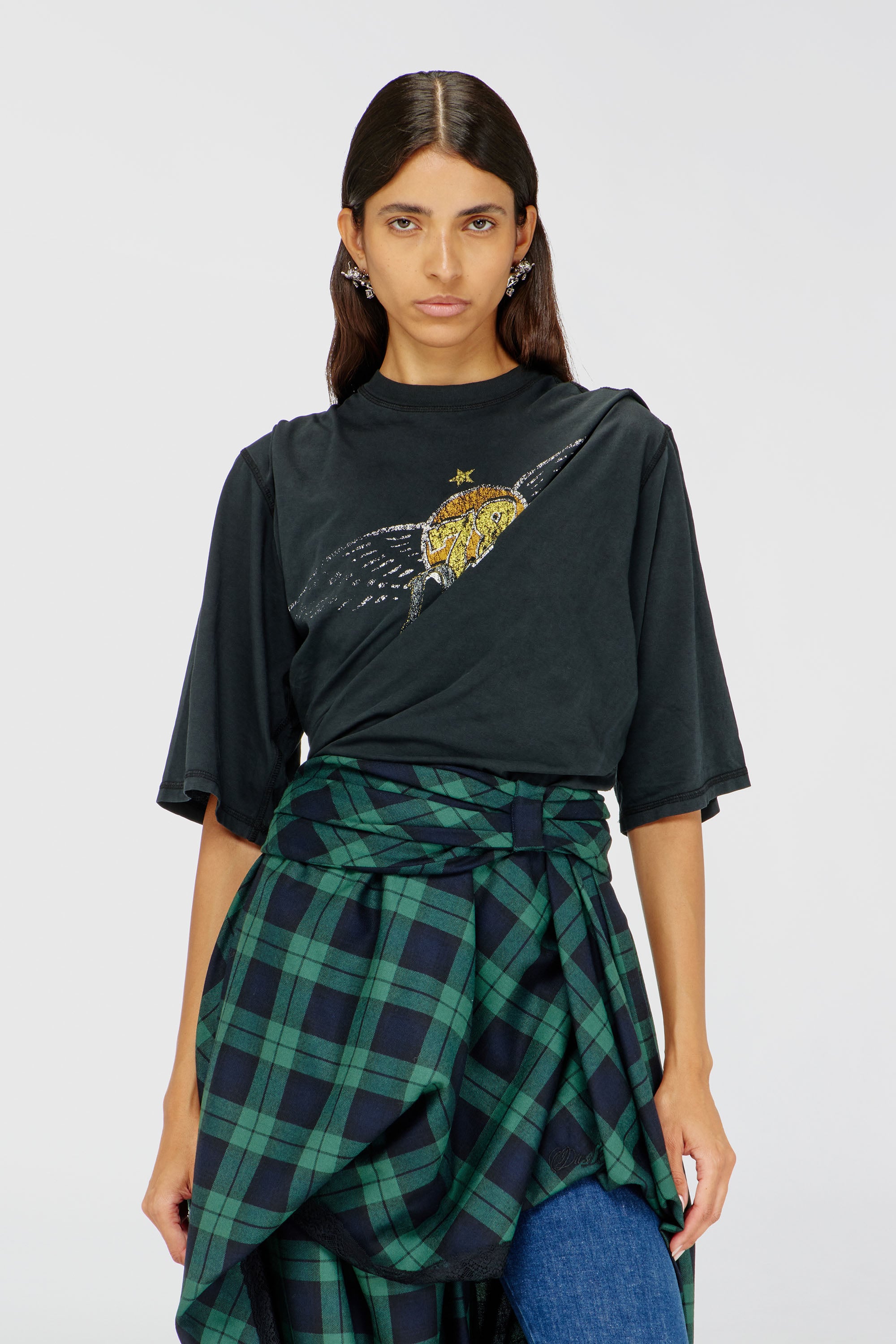 Diesel - T-MILLA-JER, Body T-shirt avec motifs concert Femme in Noir - 1