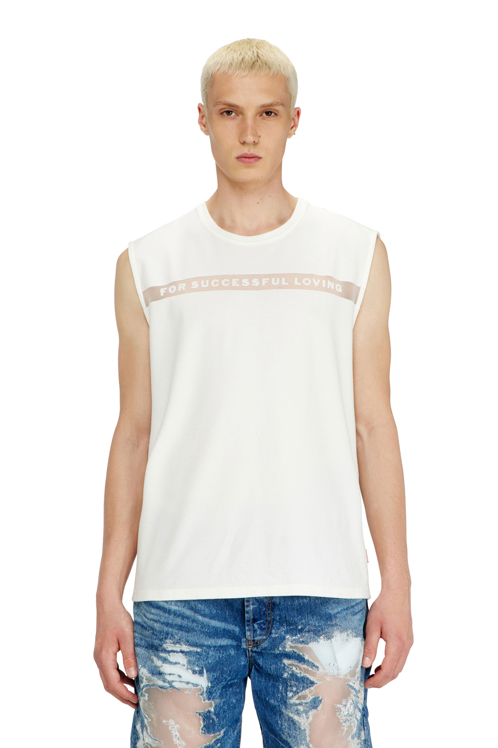 Diesel - PR-T-NORM-BISC-MATI-R, D&eacute;bardeur avec logo For Successful Loving Mixte in Blanc - 3
