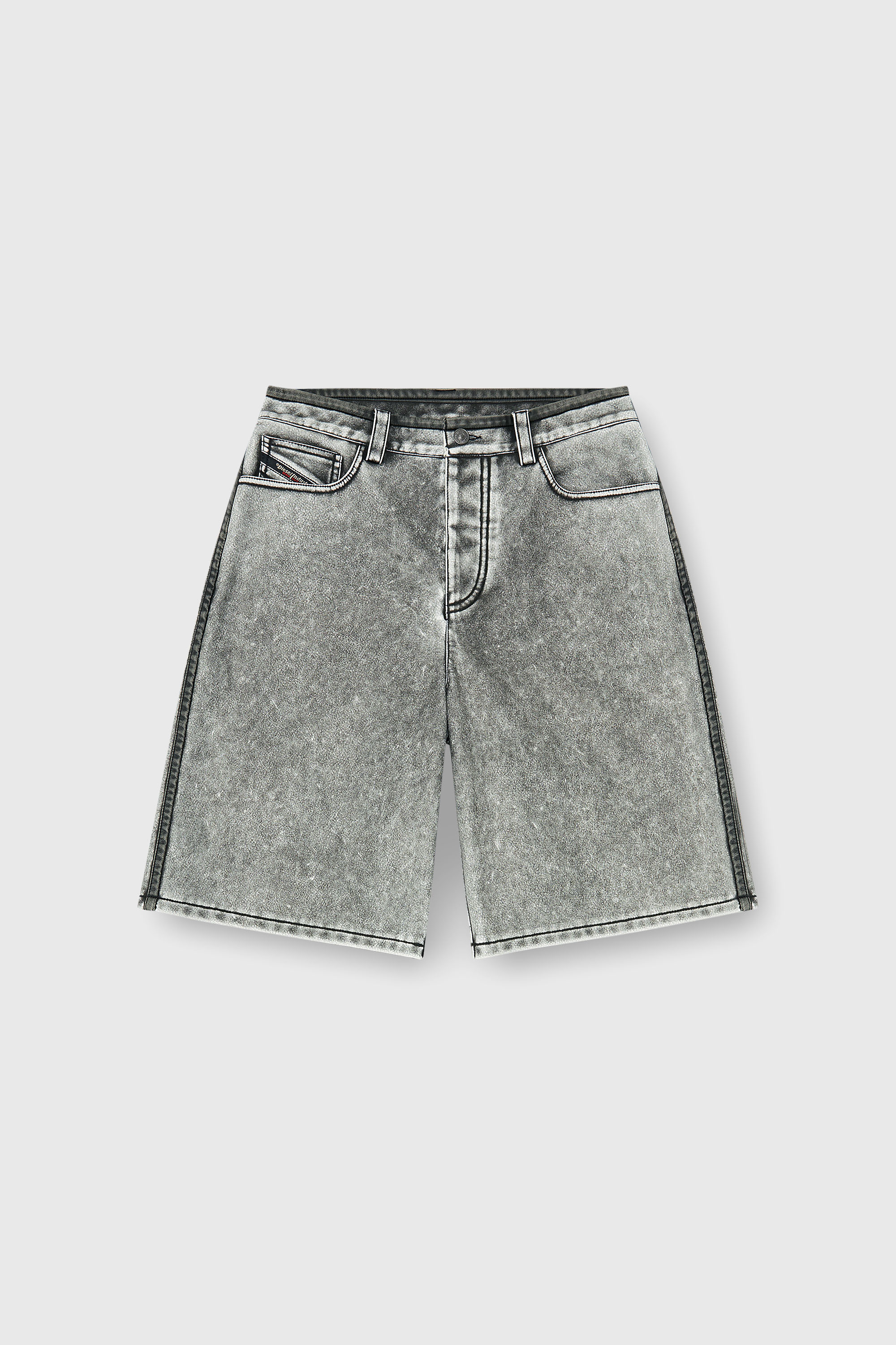 Diesel - P-ARLOR, Bermuda en PU Femme in Gris - 2