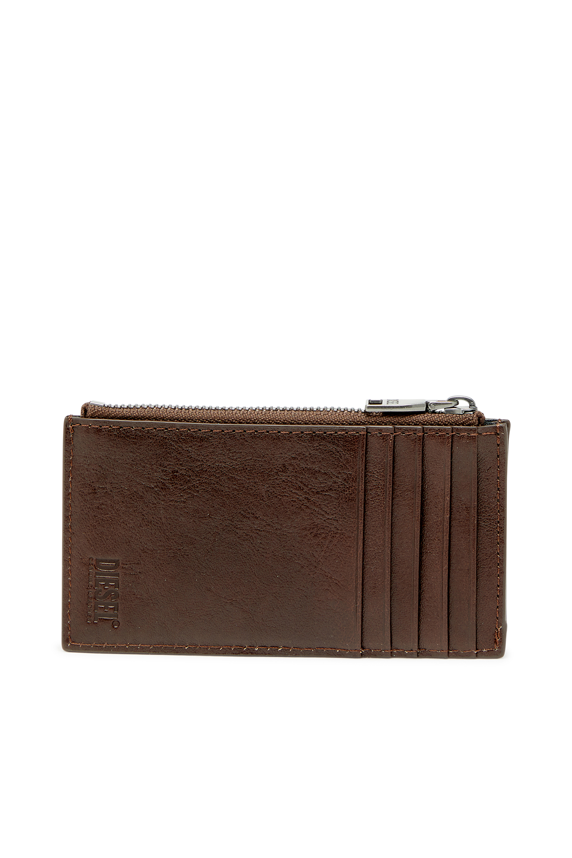 Diesel - FLAG-D CARD HOLDER III, Porte-cartes en cuir avec fermeture &eacute;clair Homme in Marron - 2