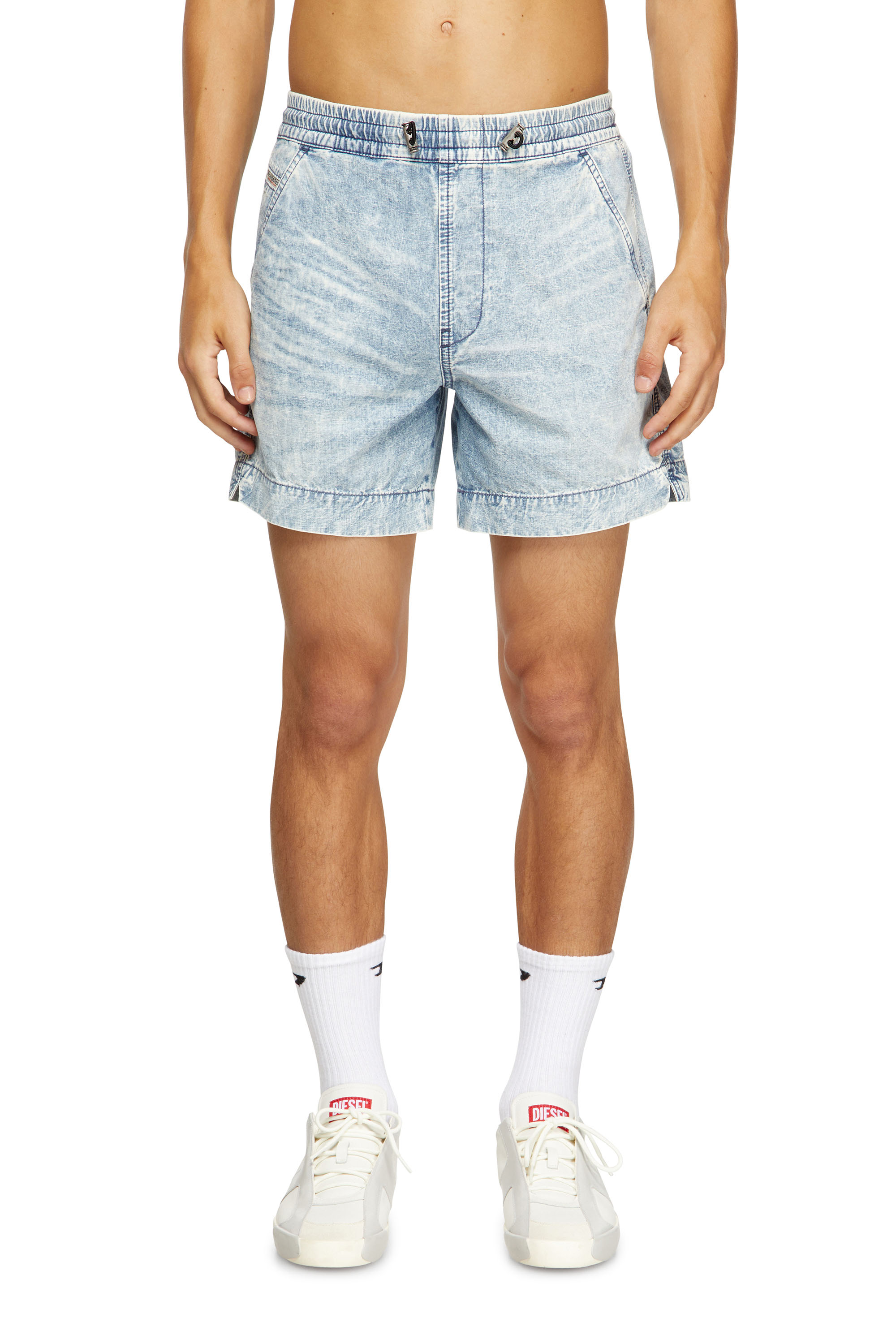 Diesel - D-TENNI-S, Short en denim marbré Mixte in Bleu - 1